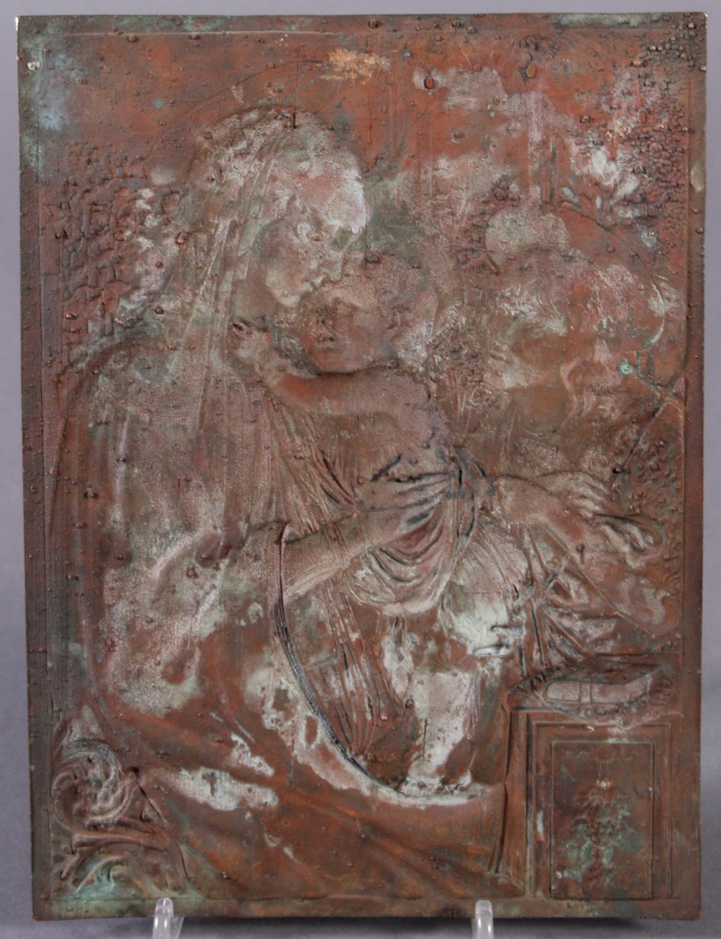 Feine Kupfer-Reliefplatte, Frankreich, Charles BERTAULT um 1900 - Bild 4 aus 4