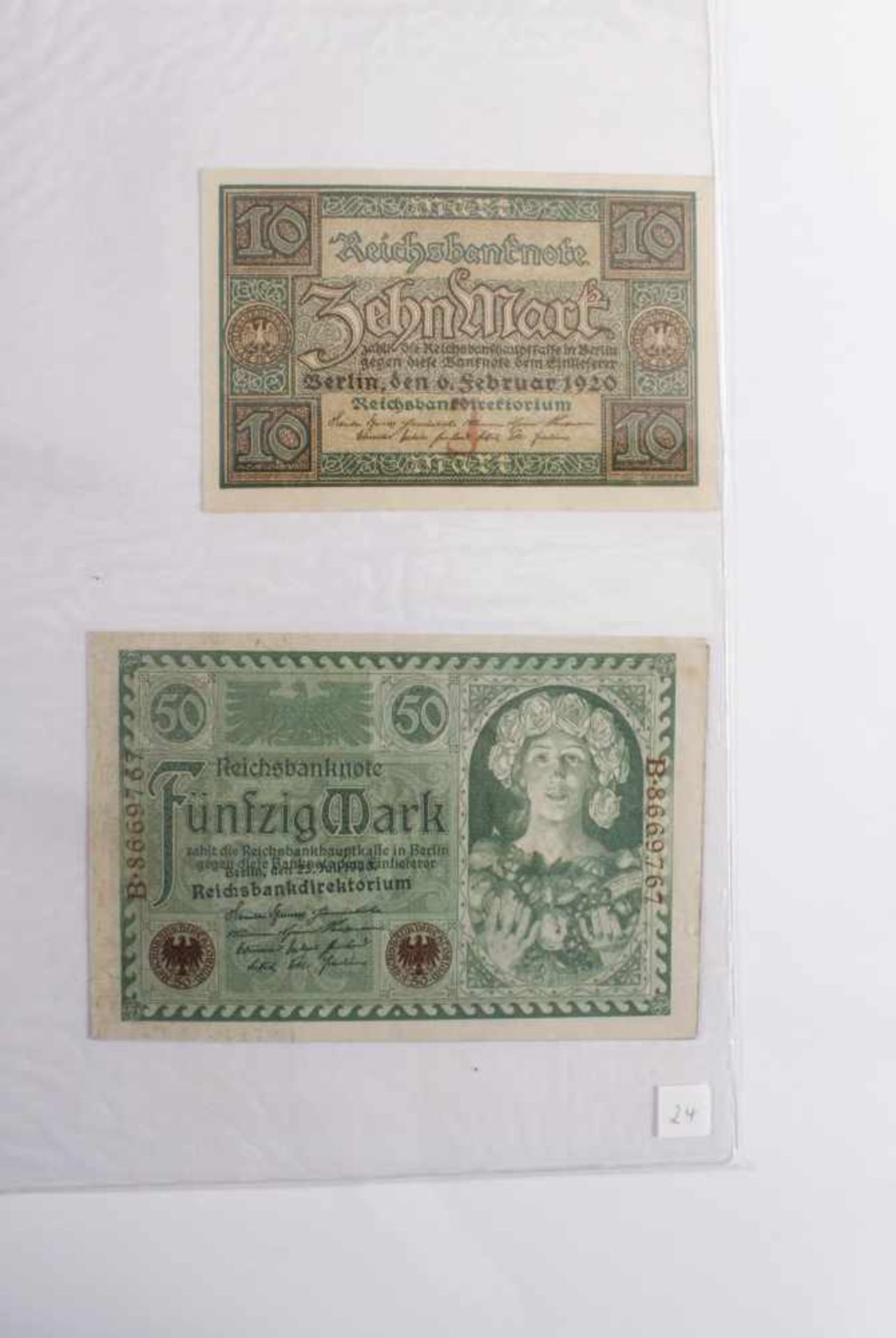 Geldscheinsammlung 1898 - 1949Umfangreiche Sammlung mit weit über 200 Geldscheinen in allen - Image 4 of 20