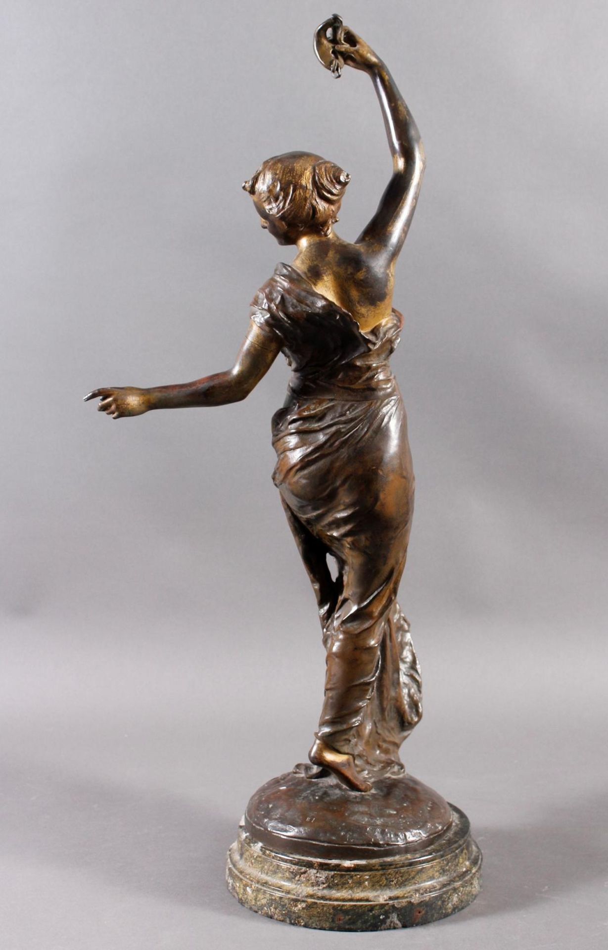 Tänzerin mit Maske, Gustave Dussart (1875-1952 ), FrankreichJugendstill -Bronze um 1900 ,patiniert - Image 5 of 11