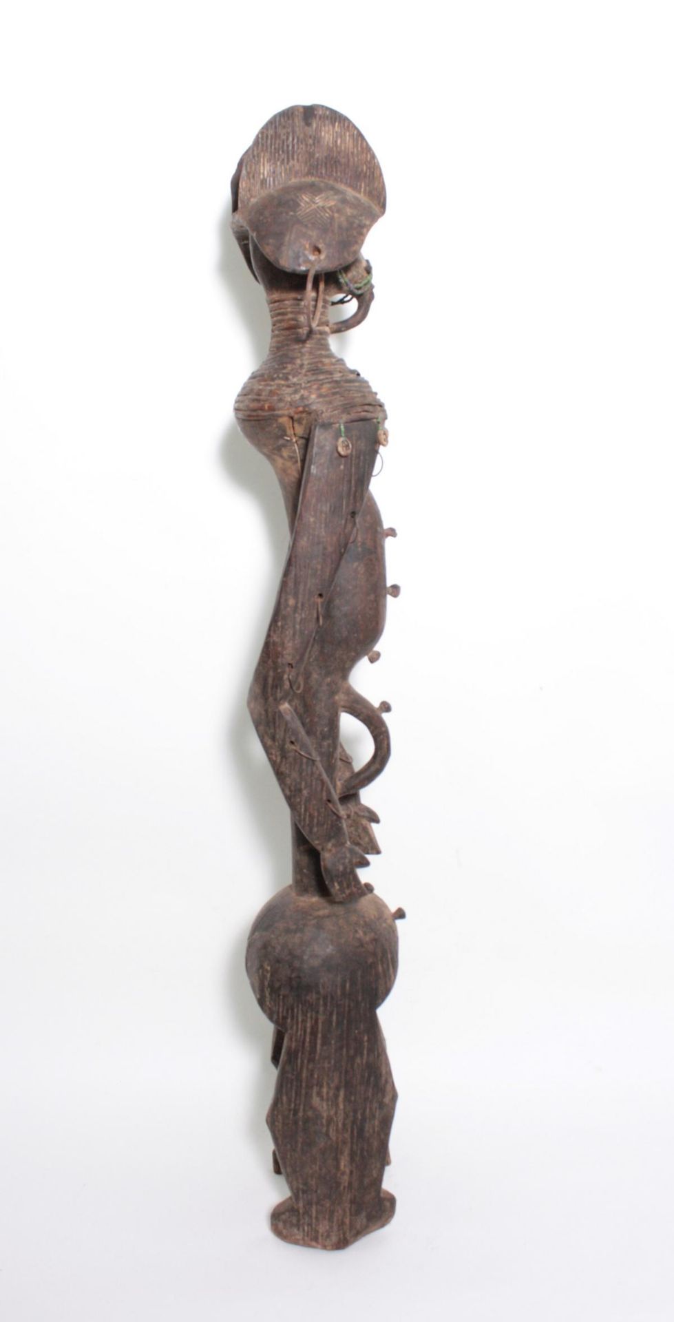 Ritualfigur der Mumuye, "Iagalagana", Nigeria. 1. Hälfte 20. Jh.Holz geschnitzt, dunkelbraune Patina - Bild 4 aus 15