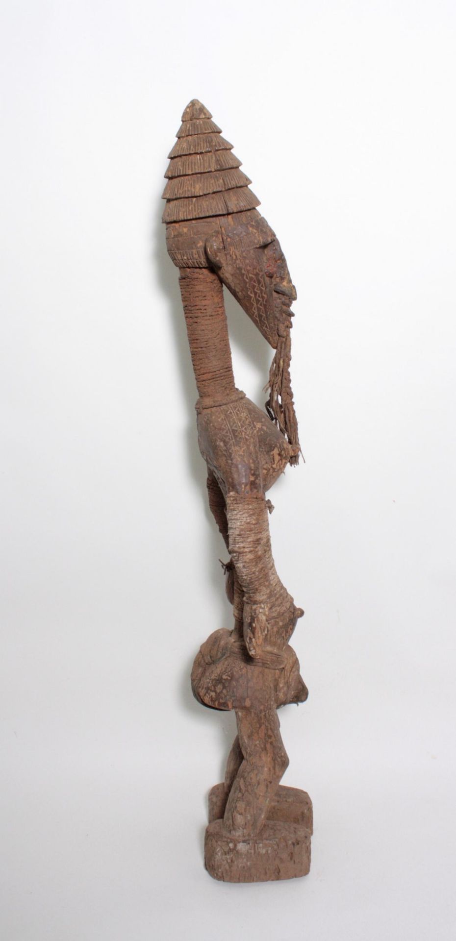 Ältere Große Figur, Dogon oder Bambara, MaliHolz, matte Krusten Patina, stehender Figur mit hohem - Bild 5 aus 16