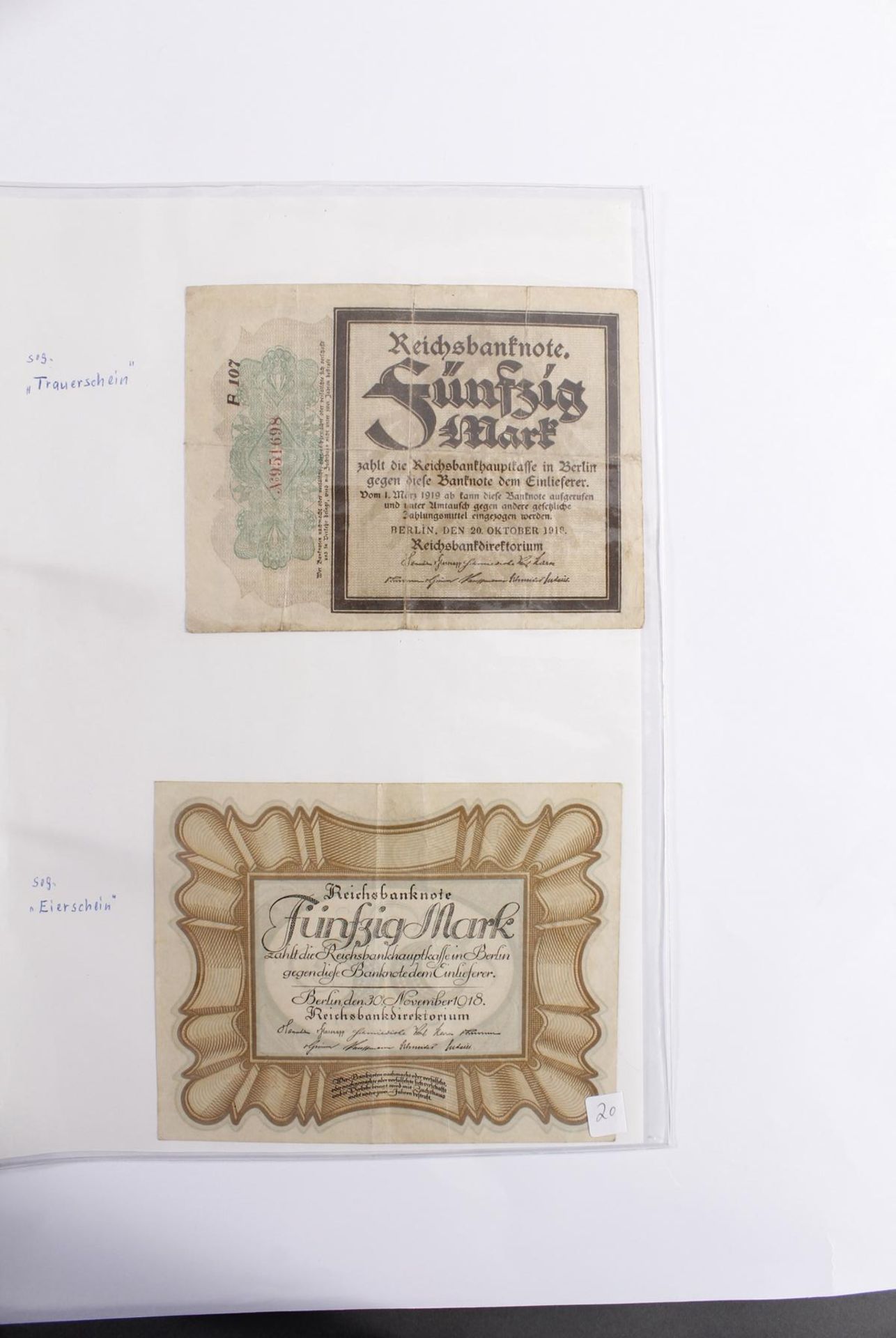 Geldscheinsammlung 1898 - 1949Umfangreiche Sammlung mit weit über 200 Geldscheinen in allen - Image 2 of 20