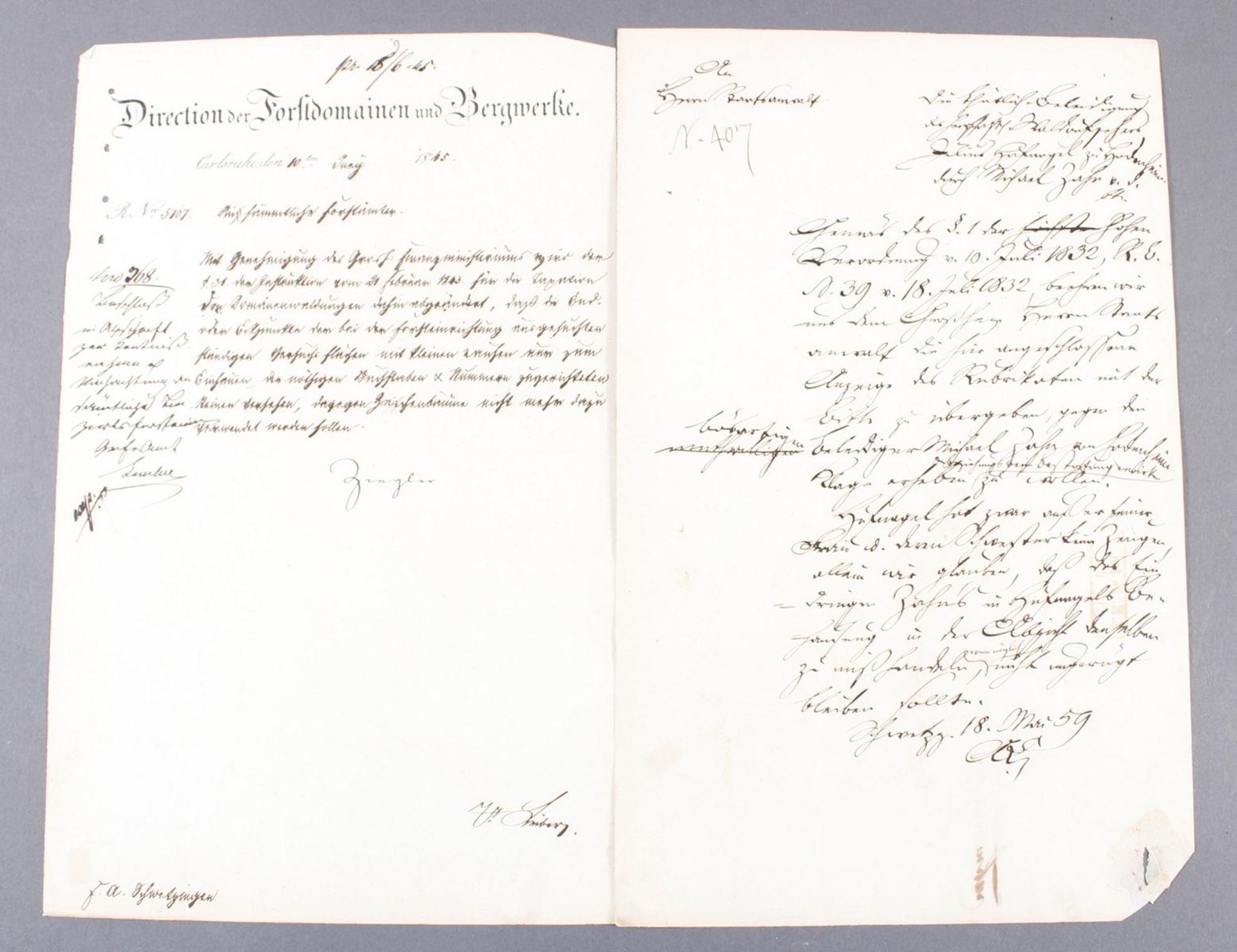 2 Altbriefe Baden1x Brief datiert 18. Mai 1859. Gestempelt Schwetzingen und Karlsruhe.1x Brief (