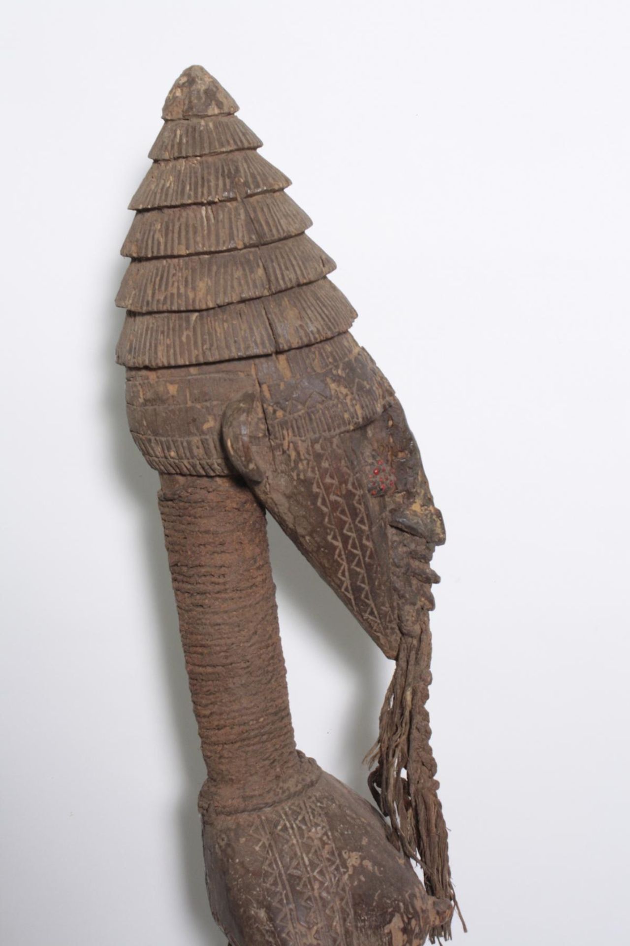 Ältere Große Figur, Dogon oder Bambara, MaliHolz, matte Krusten Patina, stehender Figur mit hohem - Bild 6 aus 16