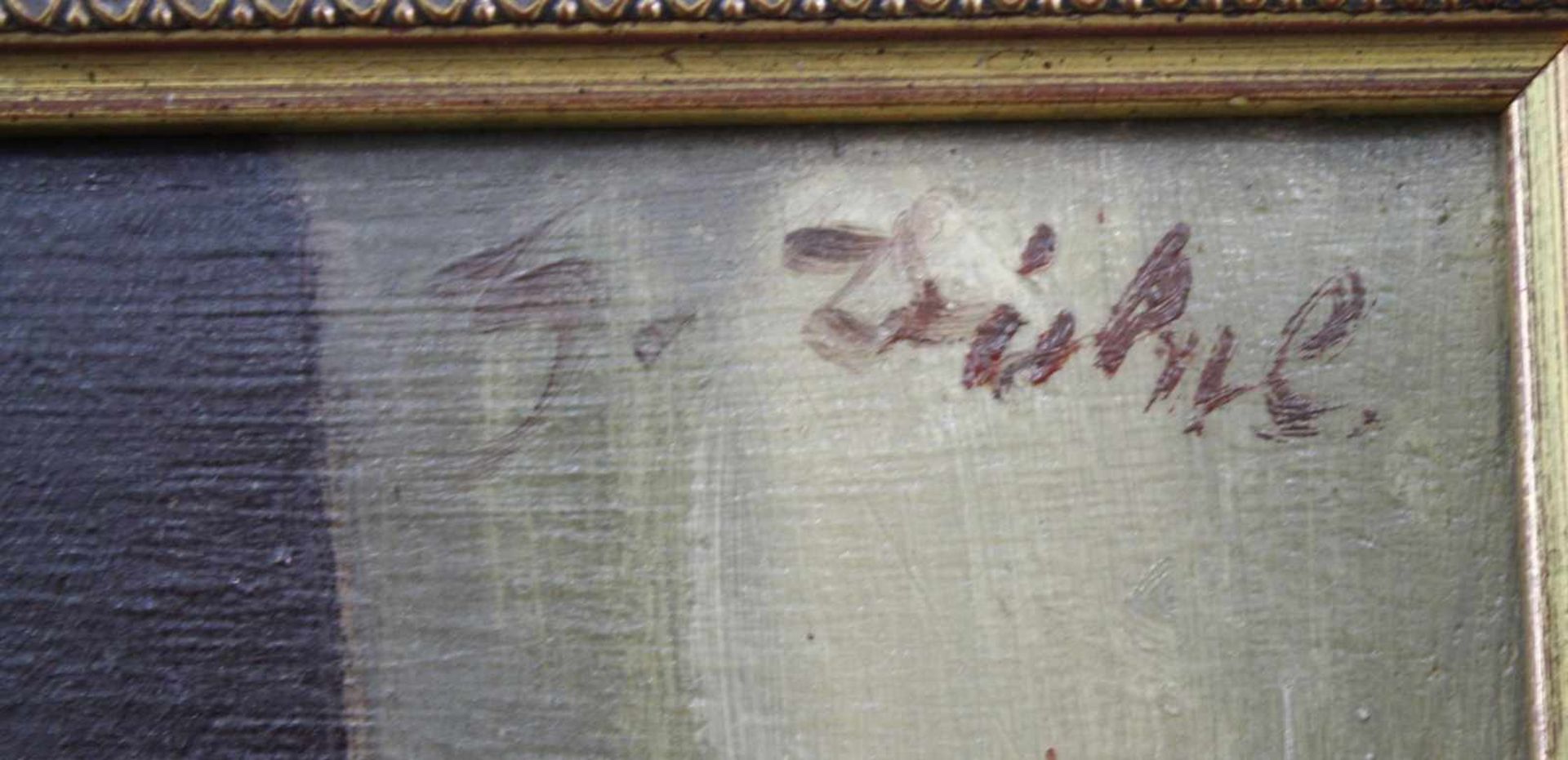 Blumenstillleben. Signiert G. DiehlÖl auf Holz, "Stillleben, Rosenstrauß in Glasvase", oben rechts - Bild 3 aus 4