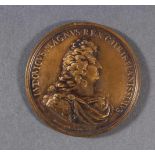 Louis XIV, 1643-1715. PrämienmedailleBronze, die Vorderseite zeigt nach rechts gerichtetes,