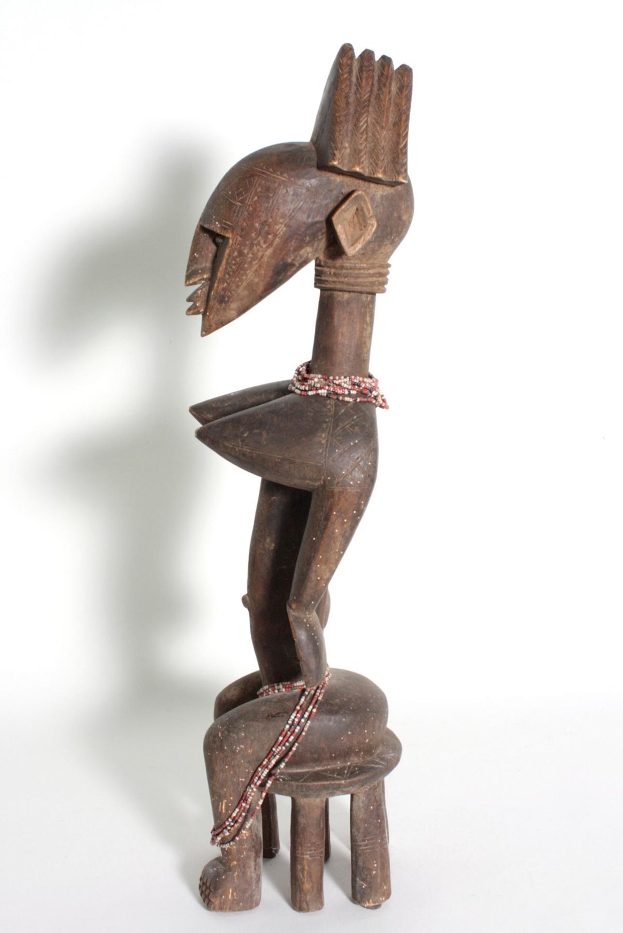 Bambara/Mali, sitzende weibliche Figur, 1. Hälfte 20. Jh.Holz, dunkelbraune Patina, sitzende Frau - Image 5 of 5