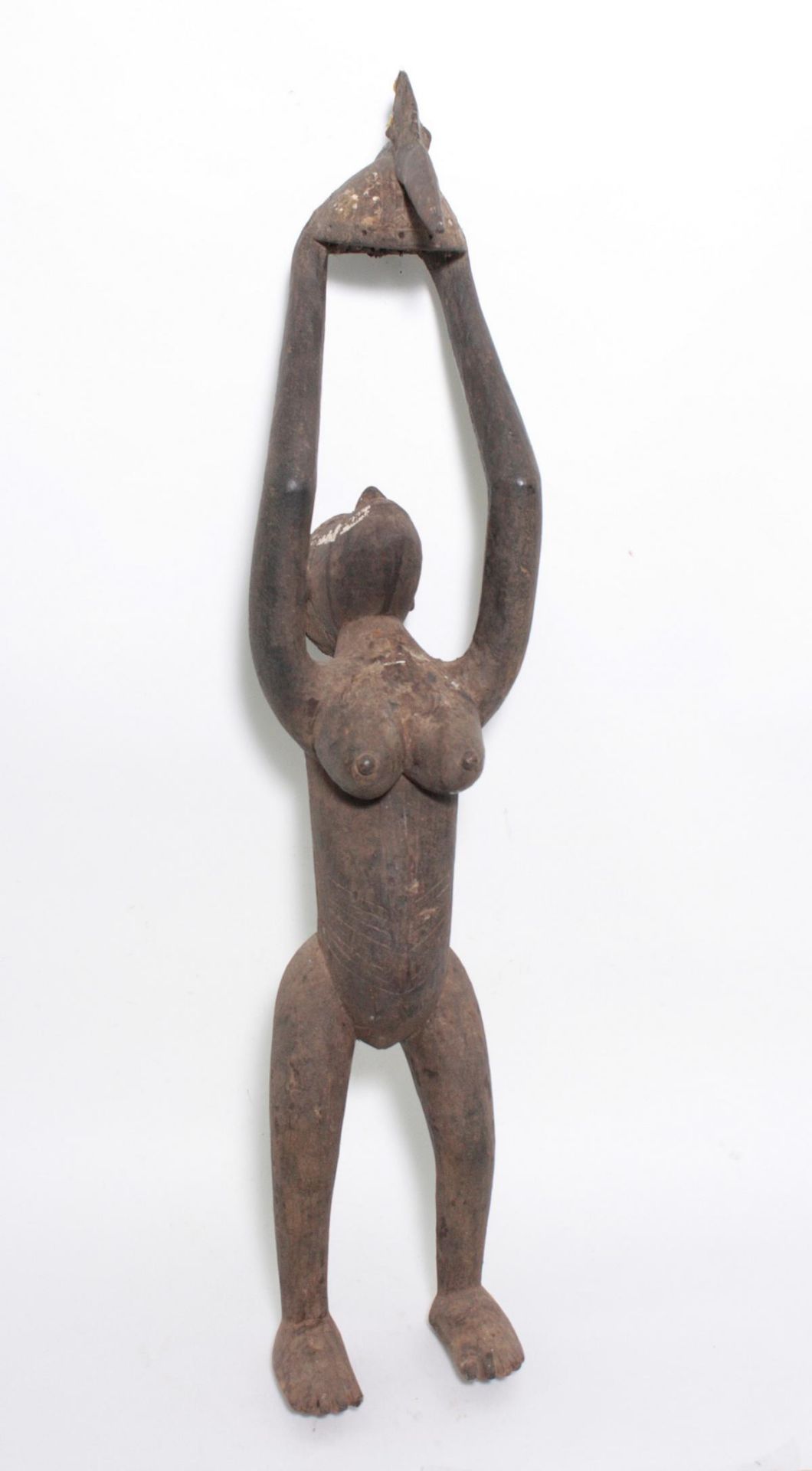 Ältere Weibliche Figur der Mossi, Burkina FasoHolz geschnitzt. Diese schlanke weibliche Statue