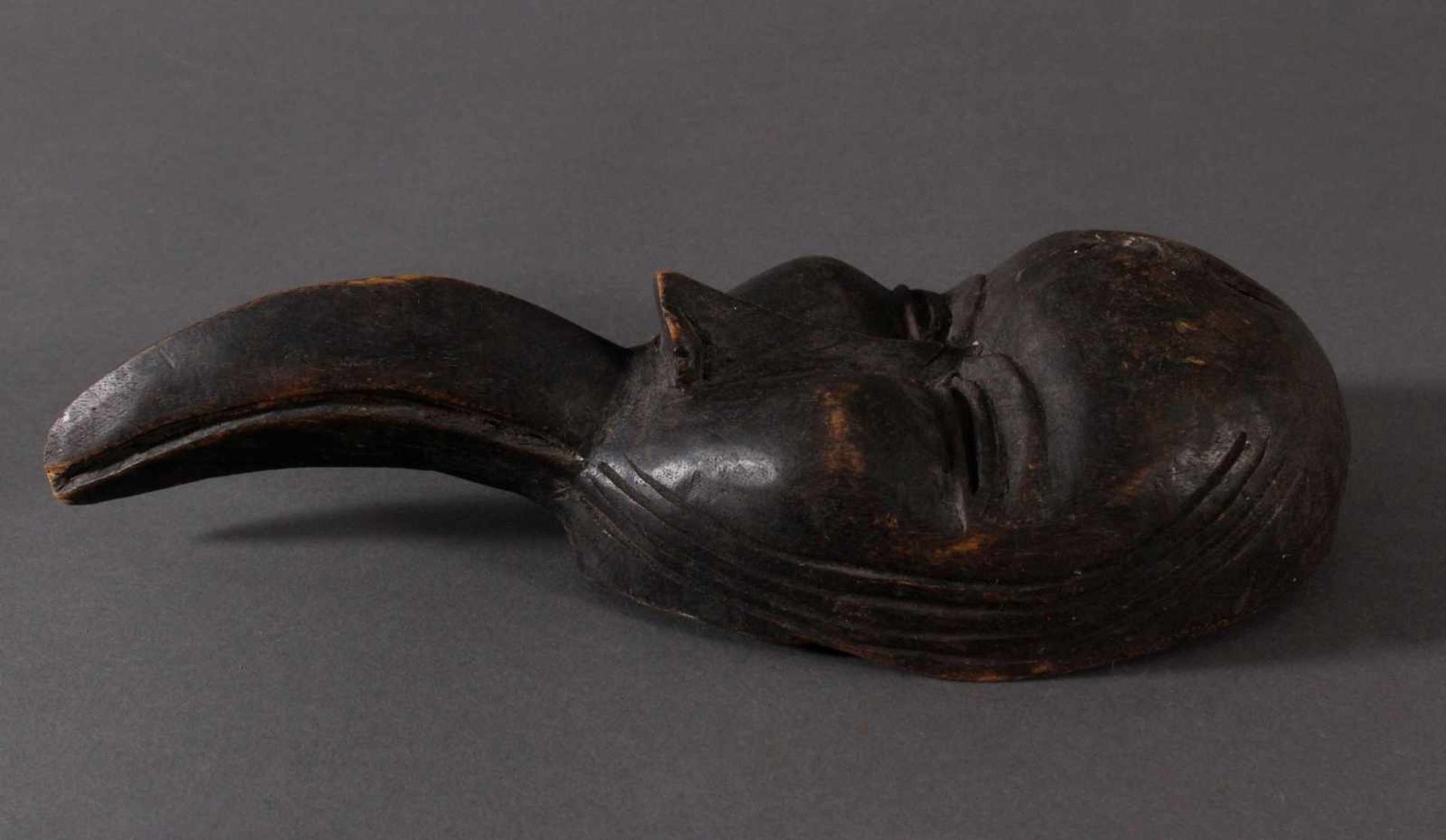 Antike Maske, Dan, Liberia 1. Hälfte 20. Jh.Holz geschnitzt, dunkle Patina, Schnabelmaske, ca. 6 x - Bild 3 aus 6