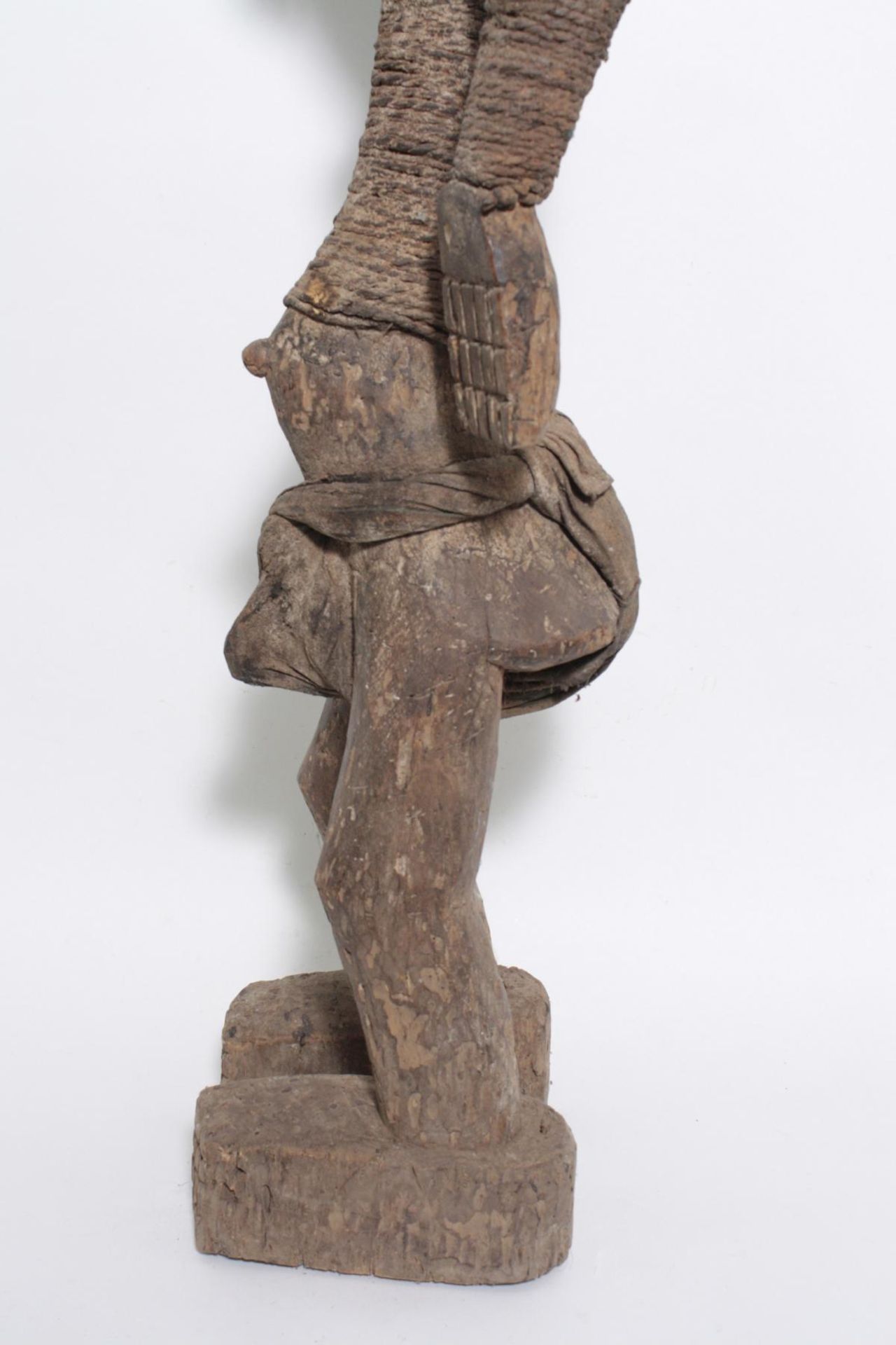 Ältere Große Figur, Dogon oder Bambara, MaliHolz, matte Krusten Patina, stehender Figur mit hohem - Bild 16 aus 16