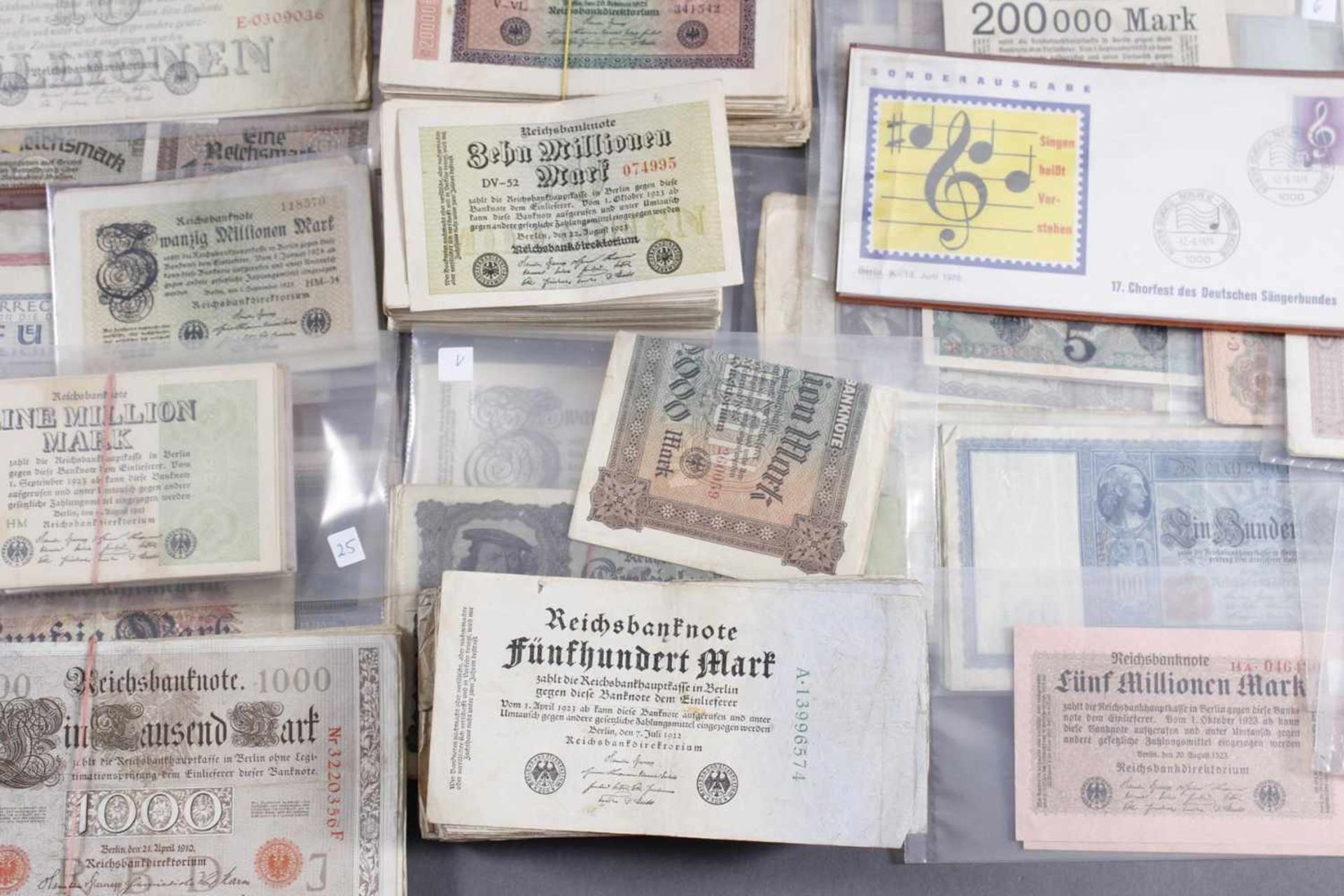 Geldscheine DublettensammlungWeit über 1000 Geldscheine aus dem Deutschen Reich, Inflation und der - Image 2 of 5
