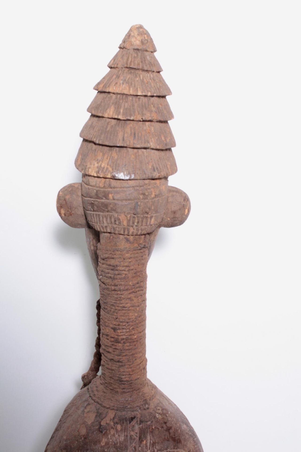 Ältere Große Figur, Dogon oder Bambara, MaliHolz, matte Krusten Patina, stehender Figur mit hohem - Bild 10 aus 16