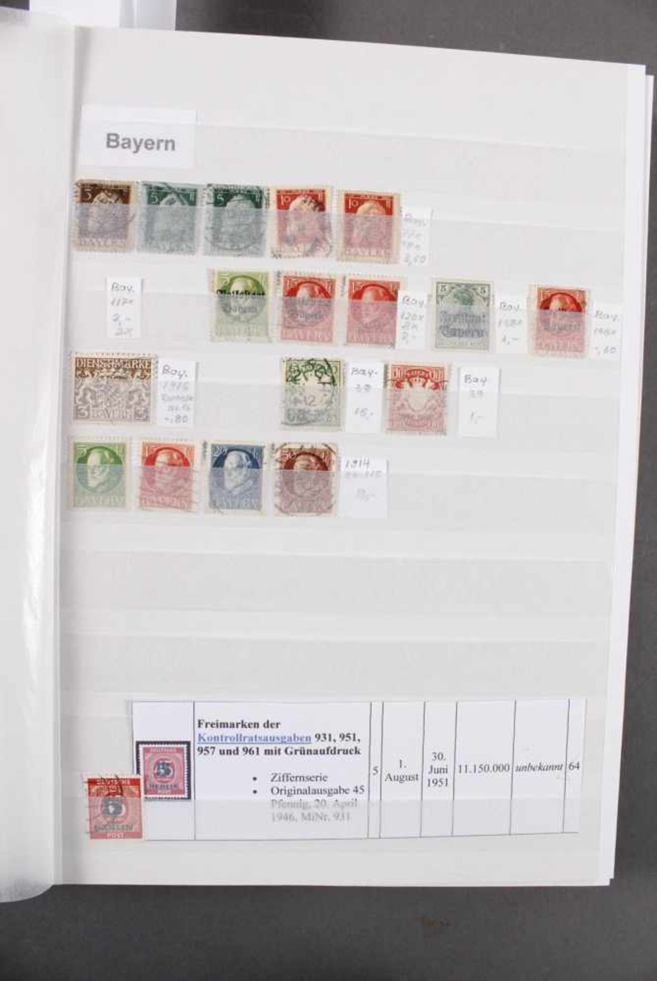 Sammlung Deutsches Reich- Bundesrepublik Deutschland3 Alben. Dabei: Altdeutsche Staaten, Deutsches - Bild 2 aus 16