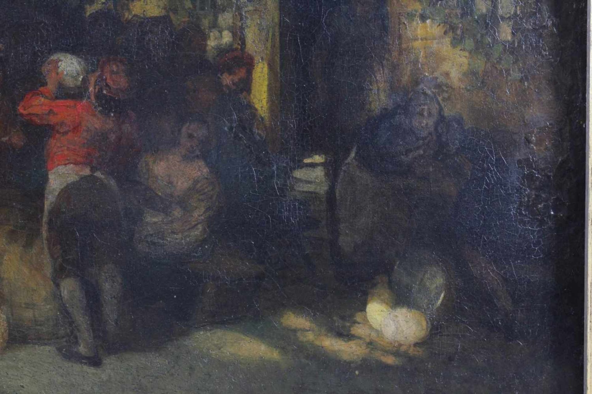 Unbekannter Künstler aus dem 18. Jh., TrinkgelageÖl auf Leinwand, dubliert, gerahmt, ca. 43 x 55 - Image 3 of 4