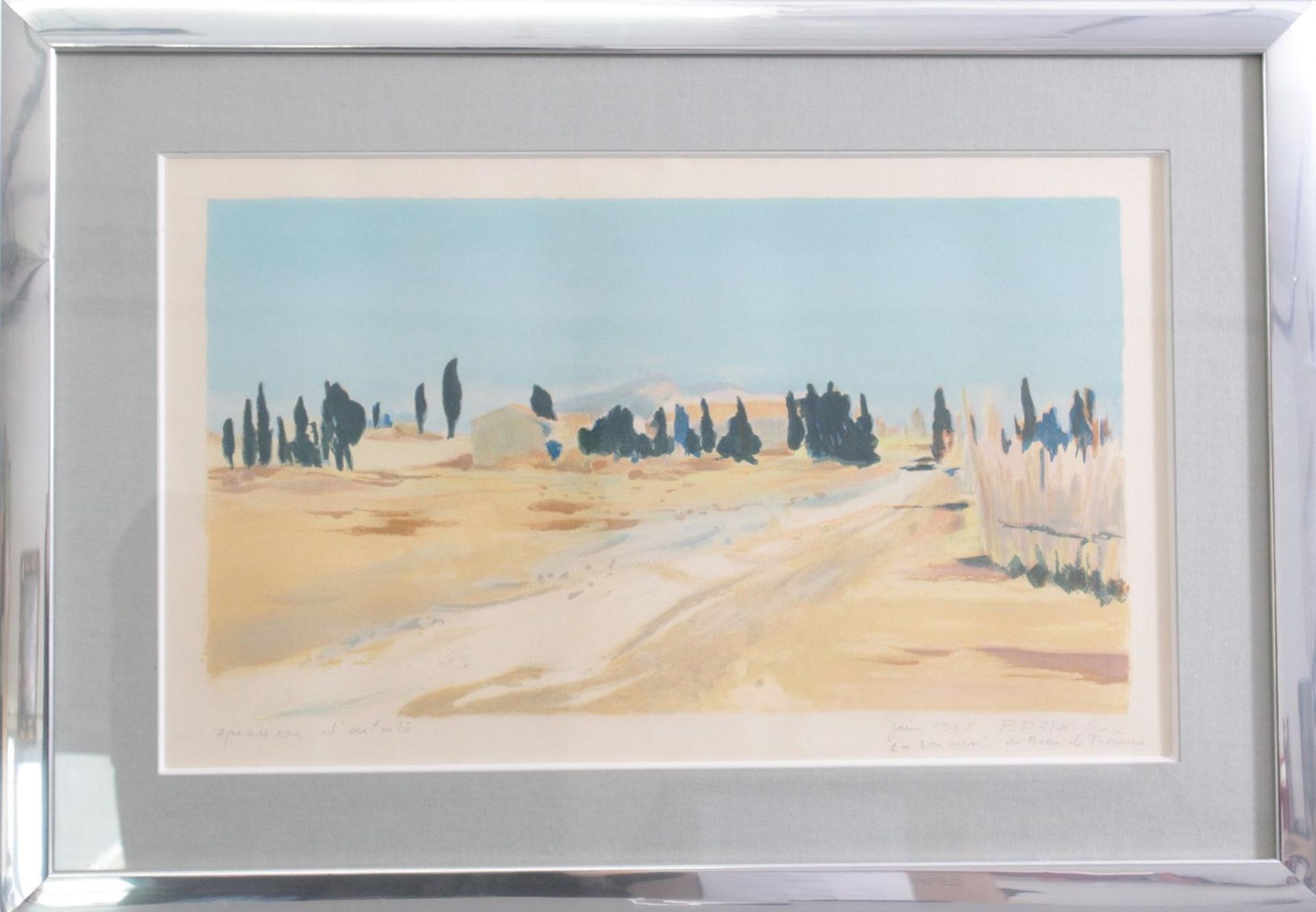 Pierre-Paul Hueber (1929-2006)Aquarell auf Faserkarton, "En Souvenir des Baux de Provence", unten