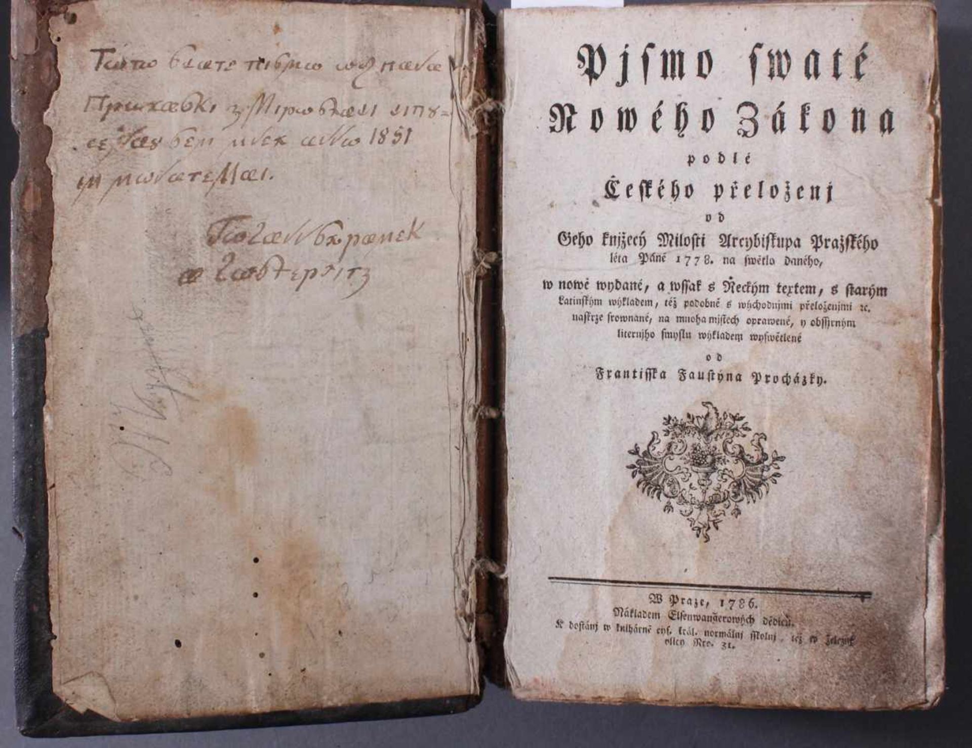 Tschechische Bibel von 1786. Písmo svaté Nového zákonaTschechische original Bibel von 1786 nach - Bild 2 aus 3