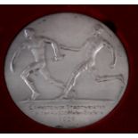 Medaille Thema Sport, Medailleur Becker 20er JahreLahnsteiner Stadtmeister 1929, hinten hohl mit
