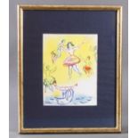 Marc Chagall (1887-1985)Farblithografie, Le Lac de Cygnes, unter Passepartout gerahmt.Maße ca. 30