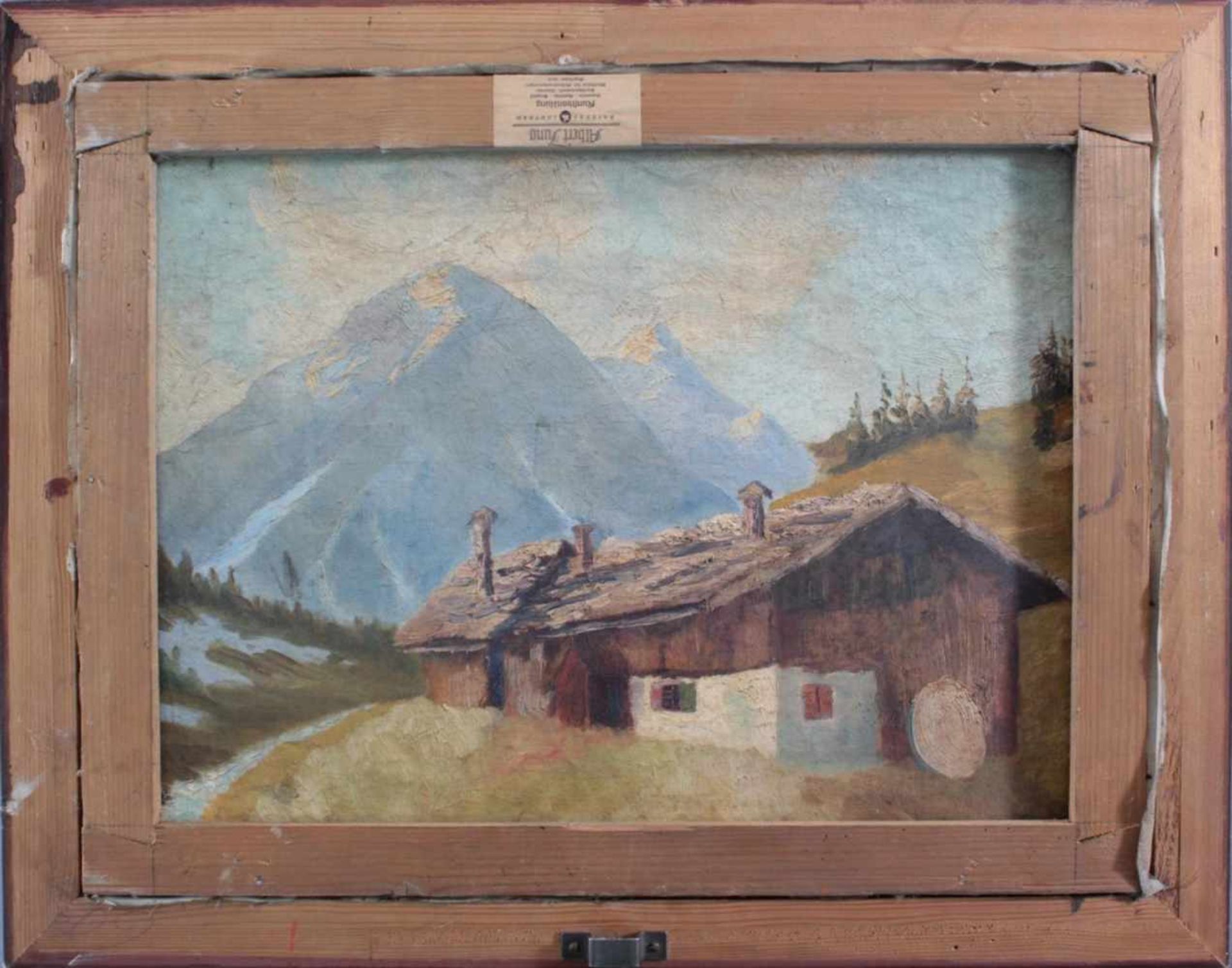 Brutscher, A., Künstler des 20. Jh. tätig in Wangen, "Kapelle im Gebirge"Öl auf Leinwand gemalt, - Bild 4 aus 5