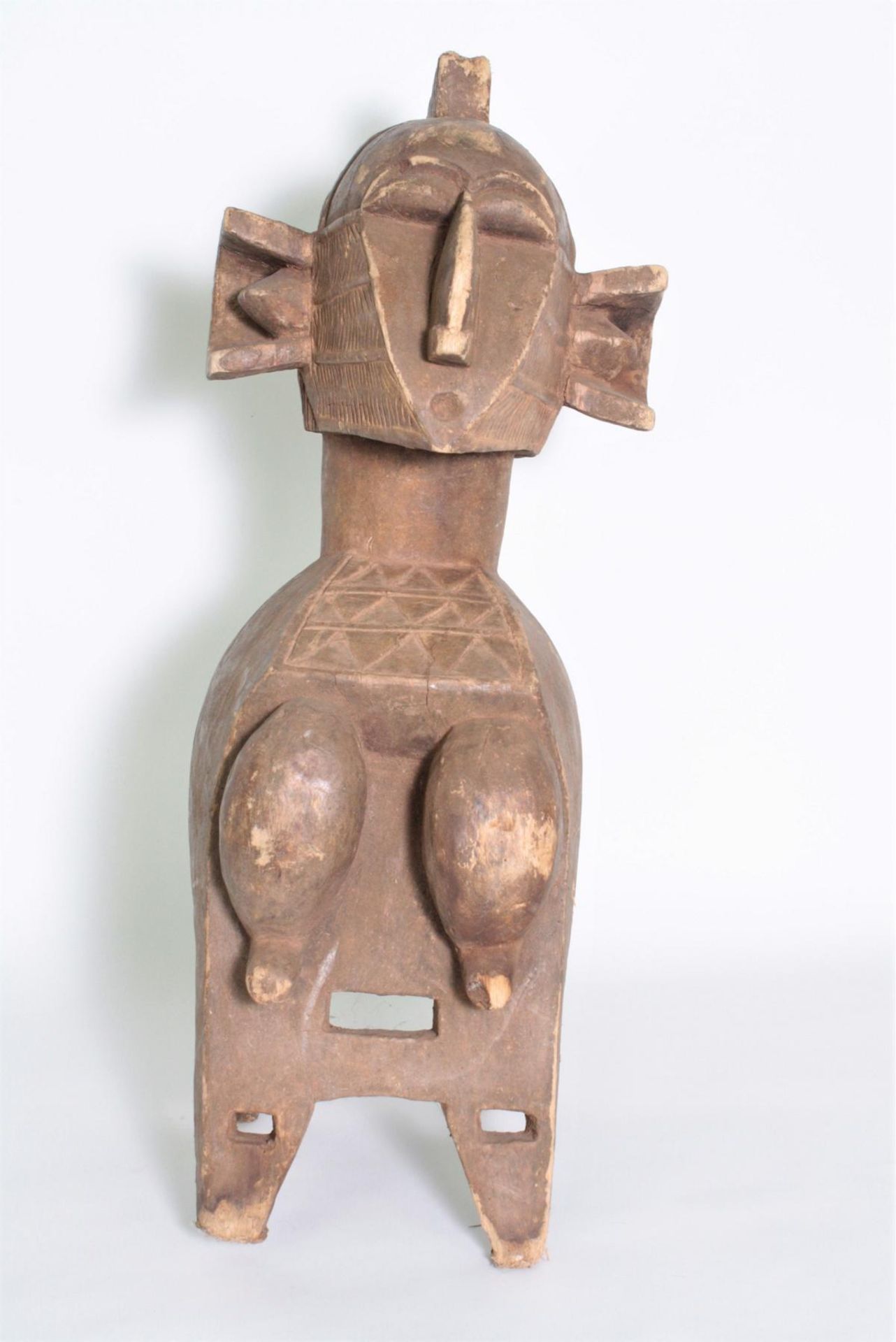 Tanzaufsatz Nimba (Demba), Baga, Guinea Bissau, 1. Hälfte 20. Jh.Holz geschnitzt, braune Patina,