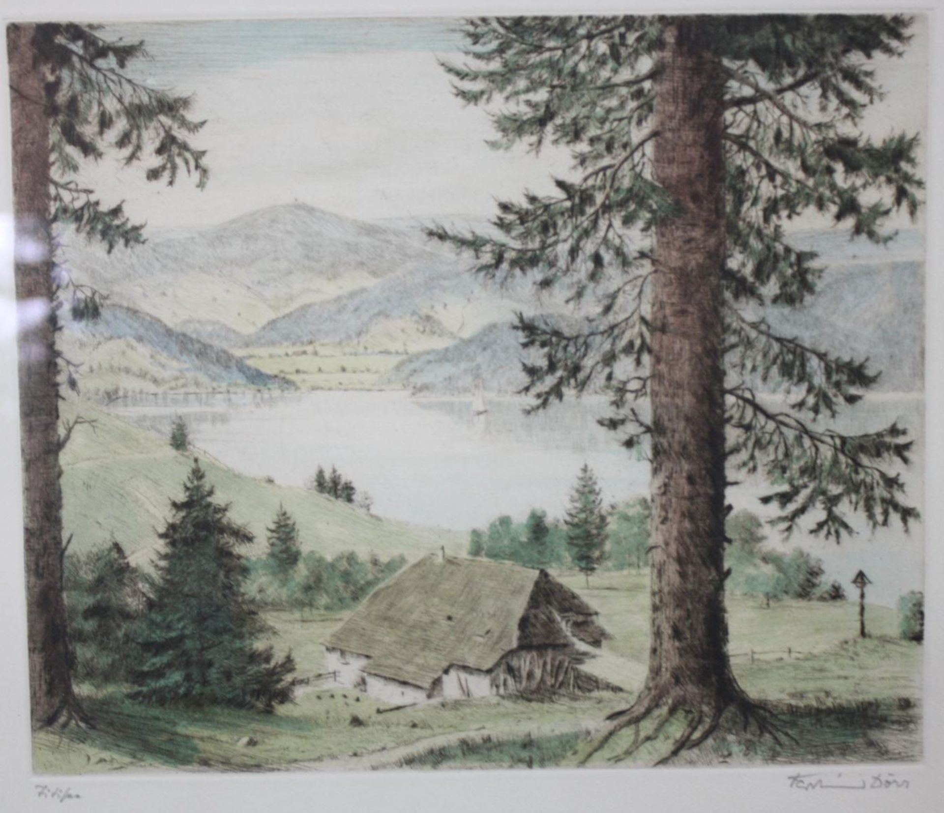 Ferdinand Dörr (1880 Bad Dürrheim - 1968 Karlsruhe)Farbradierung, "Titisee", unten rechts mit - Bild 2 aus 3