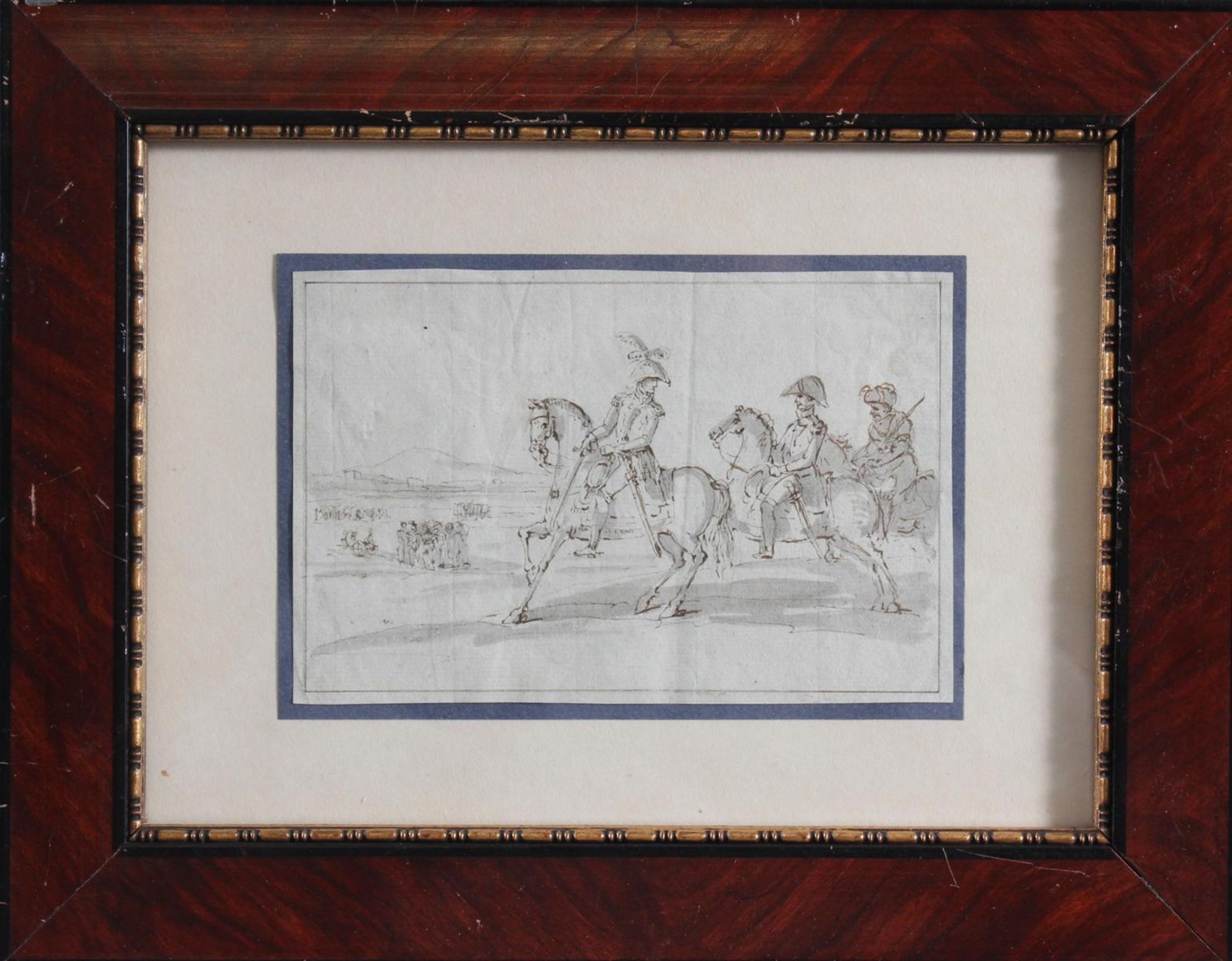 Federzeichnung des 19. Jahrhunderts. "Marschall Joachim Murat"Federzeichnung in schwarz, teils