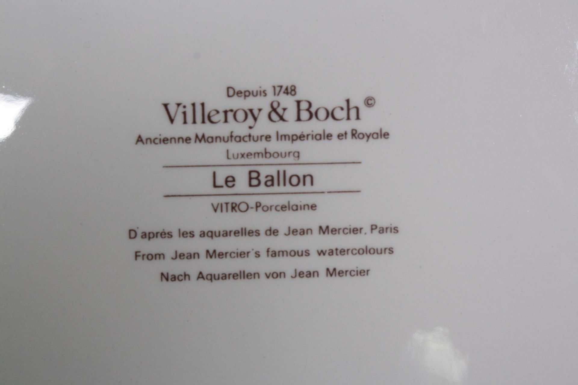 Villeroy & Boch Service-Teile, Dekor: Le BallonPorzellan, 4 Dessertteller, Motiven: New York, - Bild 3 aus 3