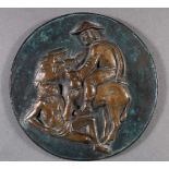 Theodor Georgii (1883-1963)Bronzeplakette, "St. Martin mit Bettler".Signiert und datiert 1949.