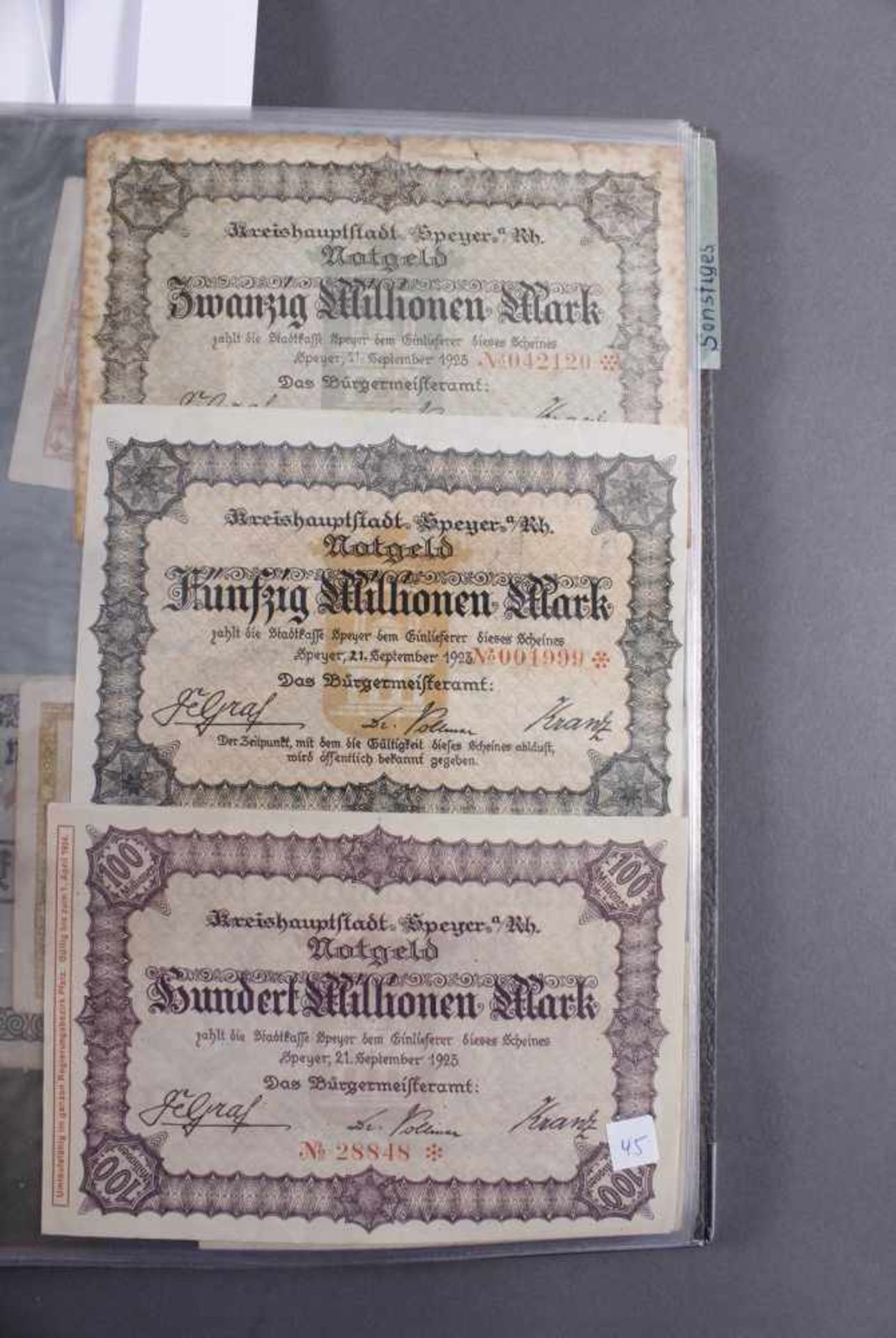 Notgeldsammlung Rheinland-PfalzInsgesamt über 180 Banknoten. Notgeld aus den Städten: Annweiler, - Image 9 of 22