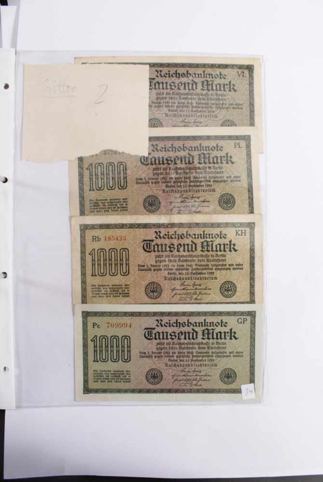 Geldscheinsammlung 1898 - 1949Umfangreiche Sammlung mit weit über 200 Geldscheinen in allen - Image 9 of 20