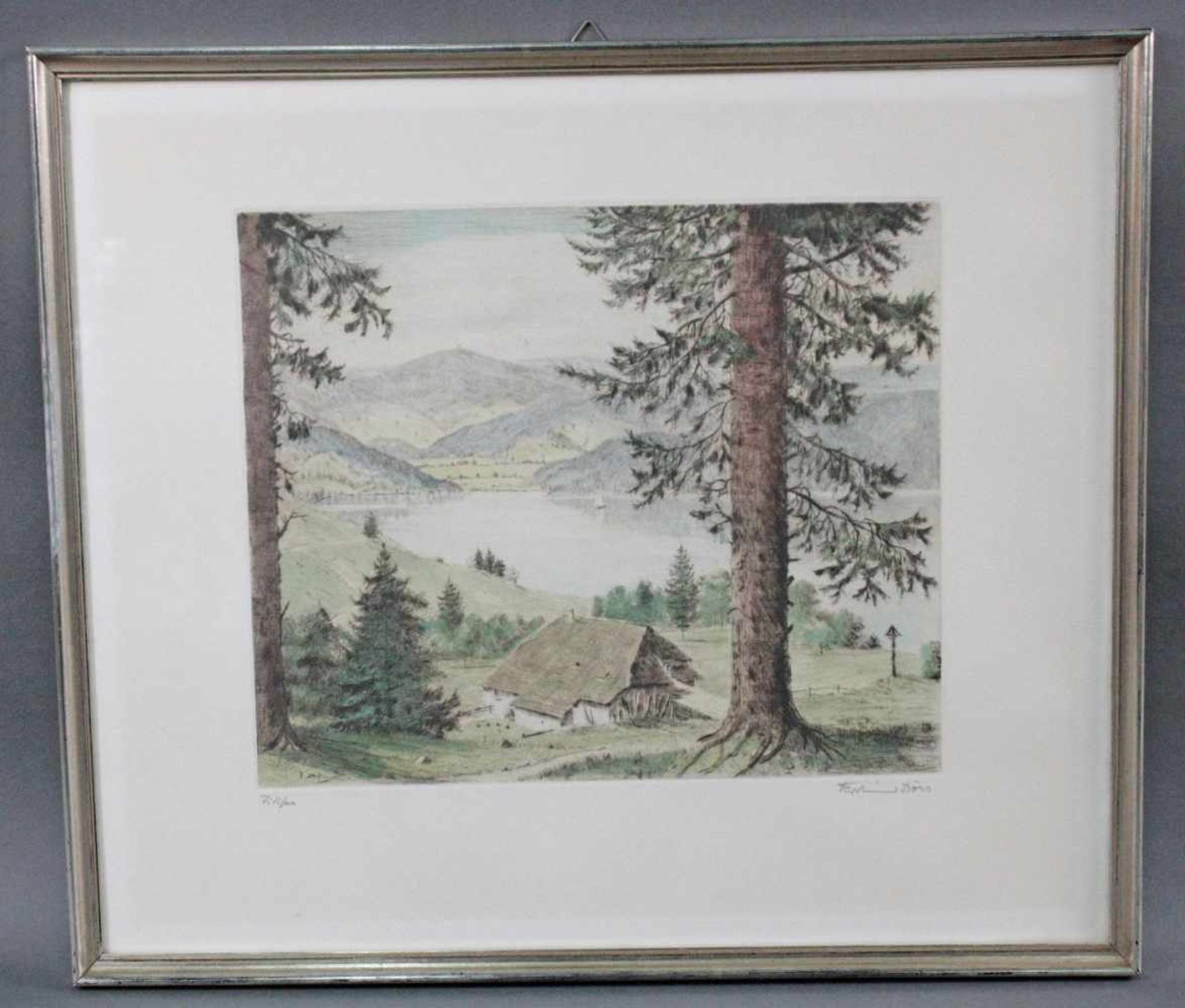 Ferdinand Dörr (1880 Bad Dürrheim - 1968 Karlsruhe)Farbradierung, "Titisee", unten rechts mit