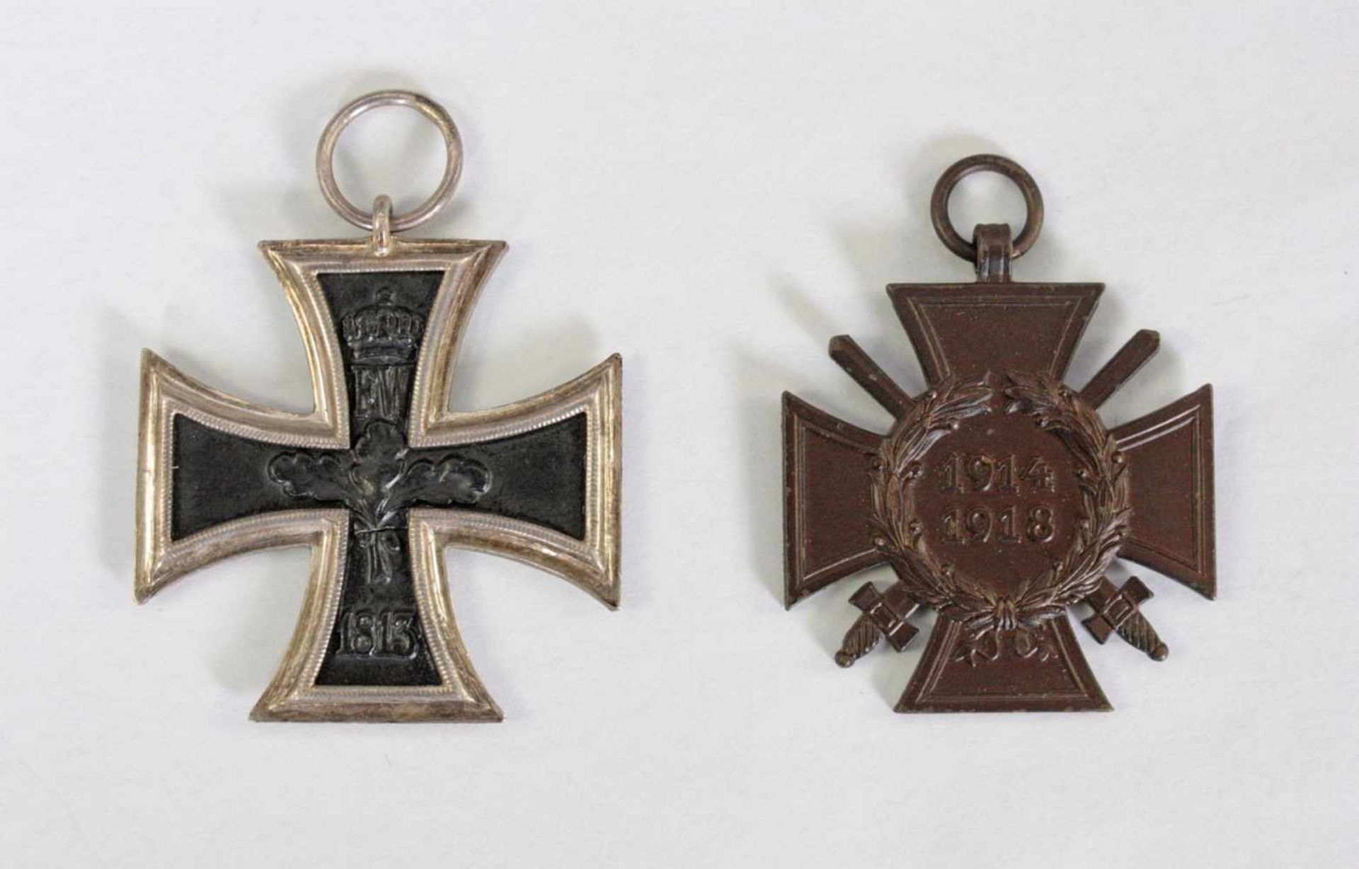 2 Orden, WK IEin Eisernes Kreuz 2. Klasse 1914 und ein Deutsches Ehrenkreuz für Frontkämpfer 1914/