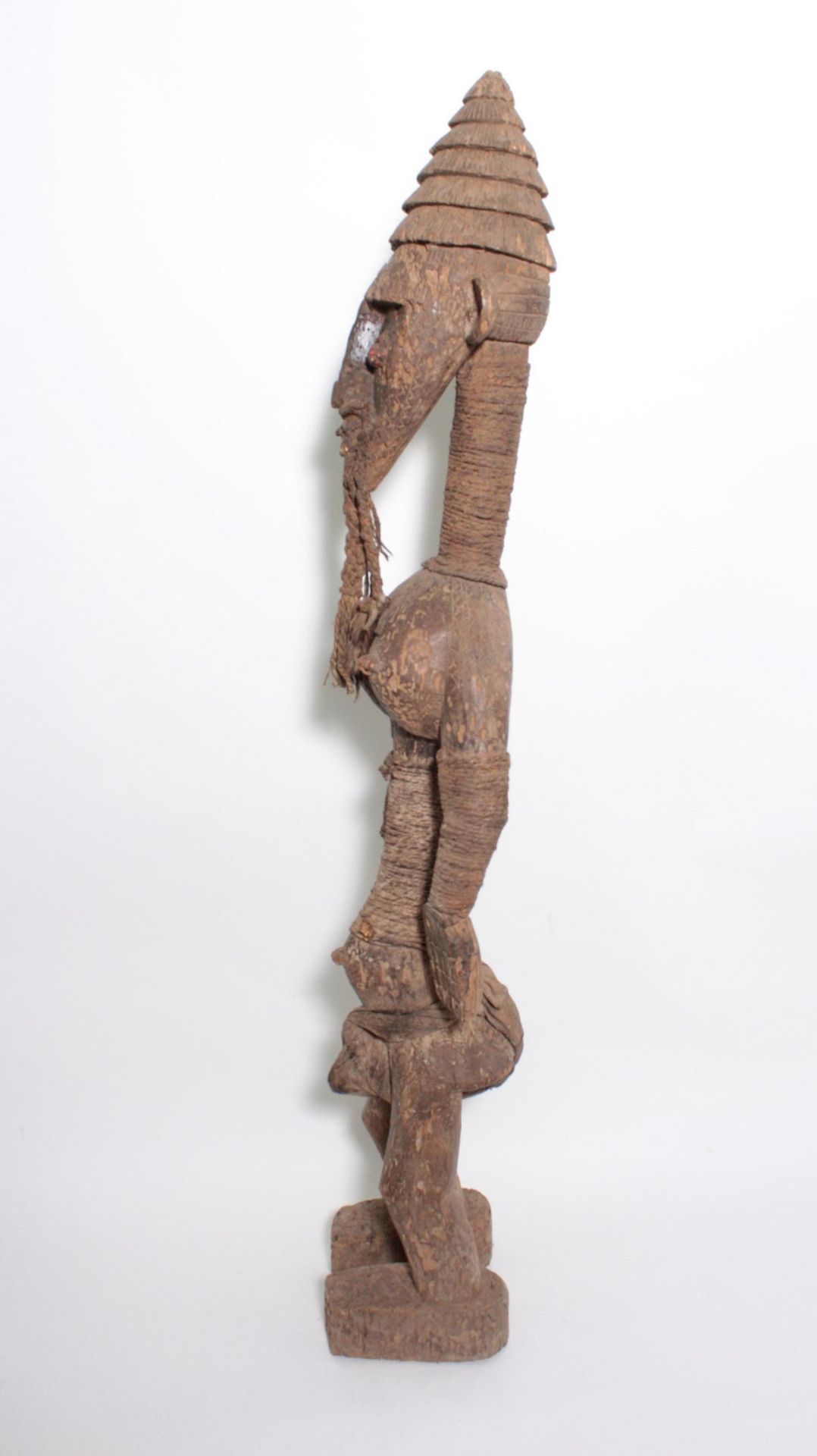 Ältere Große Figur, Dogon oder Bambara, MaliHolz, matte Krusten Patina, stehender Figur mit hohem - Bild 13 aus 16