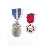 2 britische Medaillen zum Thema Freimaurer1x Sterling Silber Medaille "MASONIC HOSPITAL JEWEL/MEDAL"