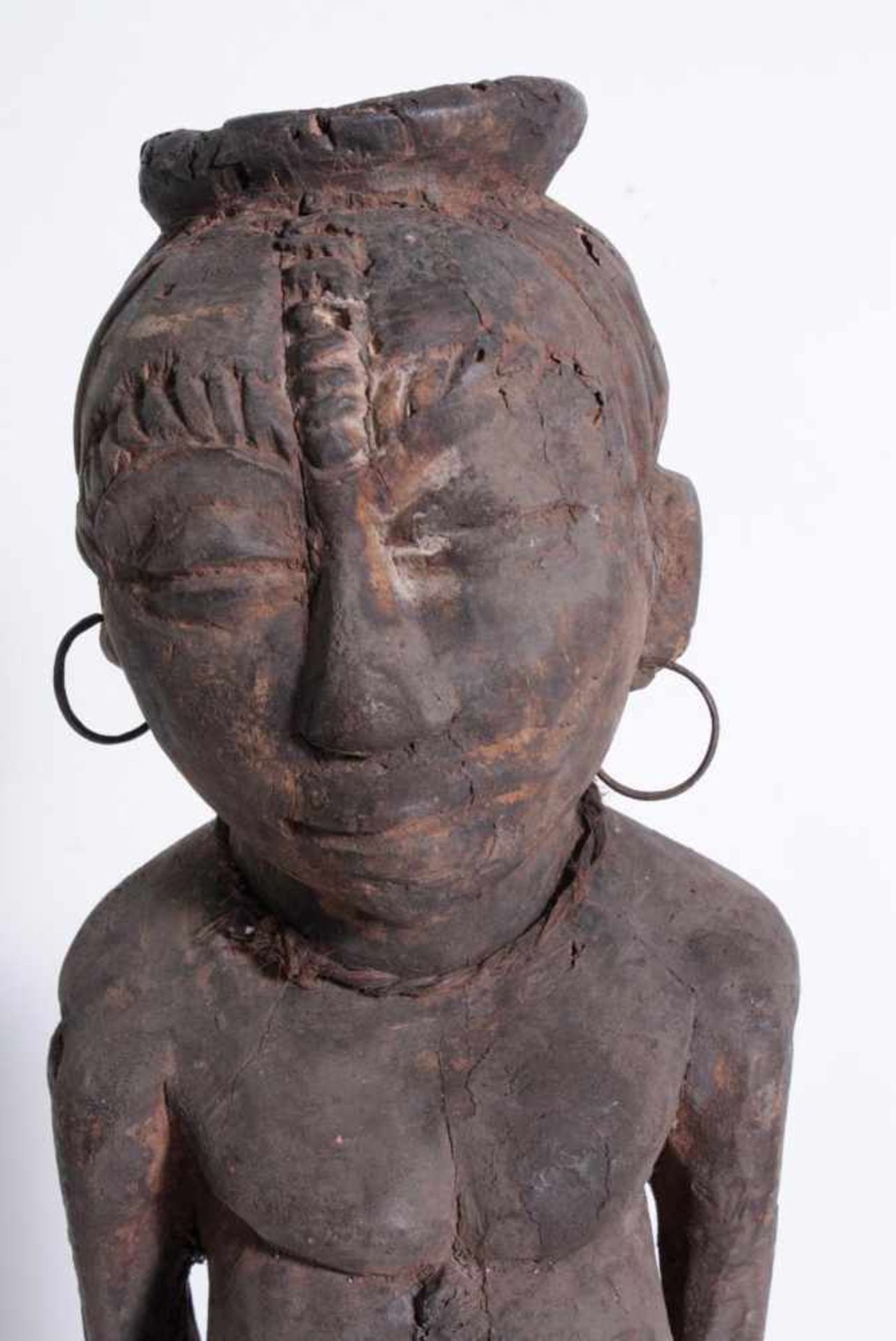Ältere Ahnen-Figur, Tabwa, D. R. KongoHolz geschnitzt, plastische, stehende, weibliche - Bild 2 aus 14