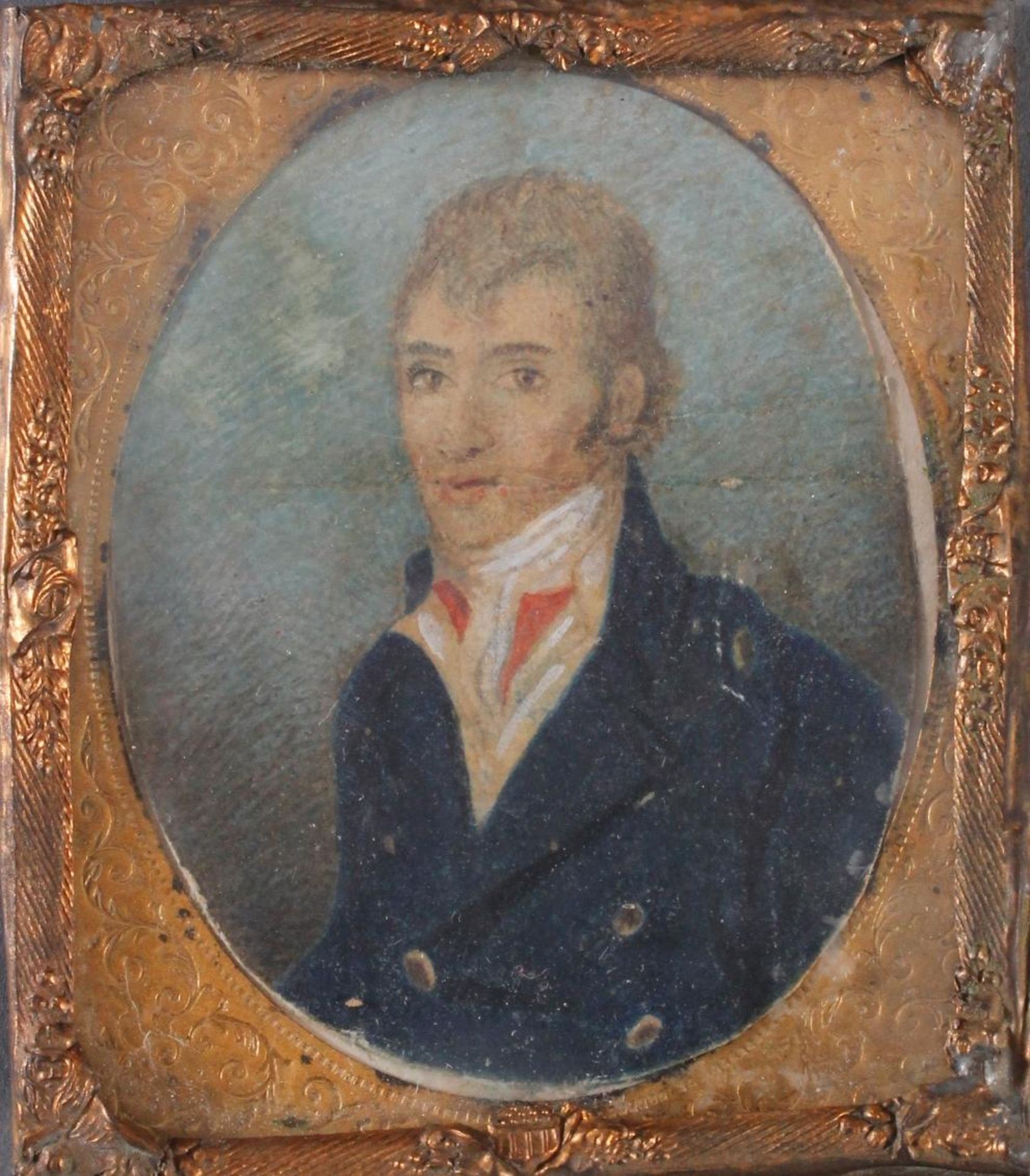 Portrait eines Adligen nach links aus dem frühen 19. Jh. Unbekannter MalerAquarell auf Papier