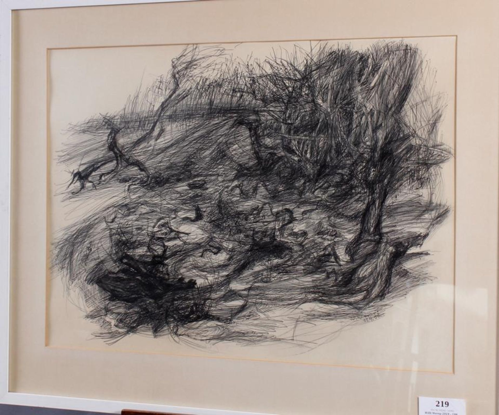 Willi Wernz 1919 - 1997, LandschaftBleistiftzeichnung, unten rechts signiert und datiert 13.9.66,