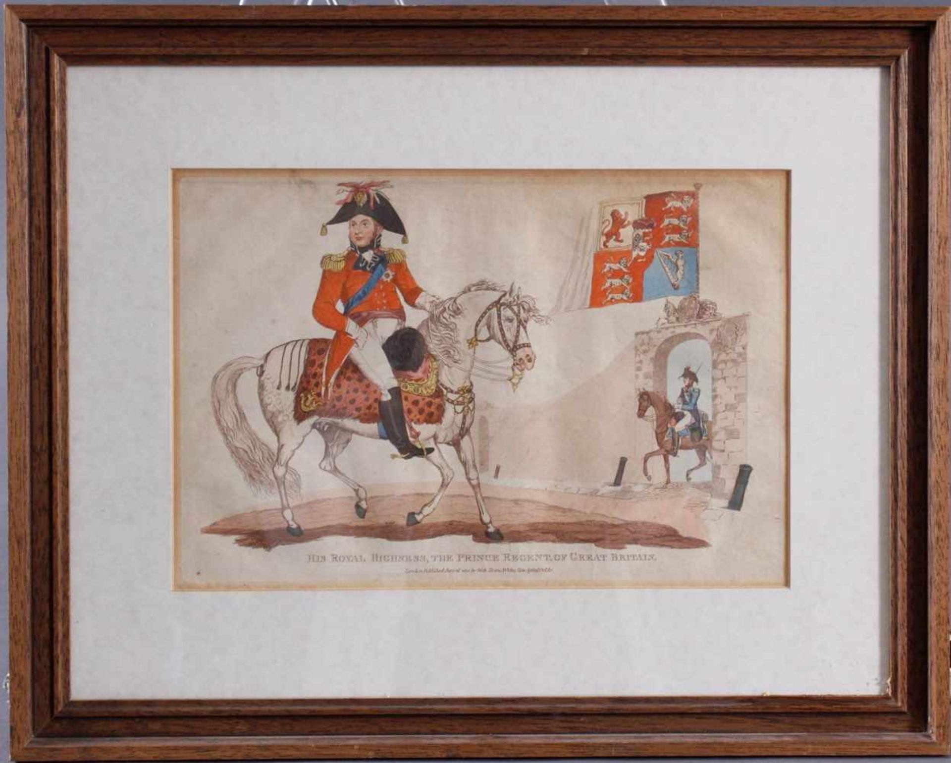 Kupferstich von 1815, Hus Royal Highness, The Prince Regent Of Great BritainVon Hand koloriert,