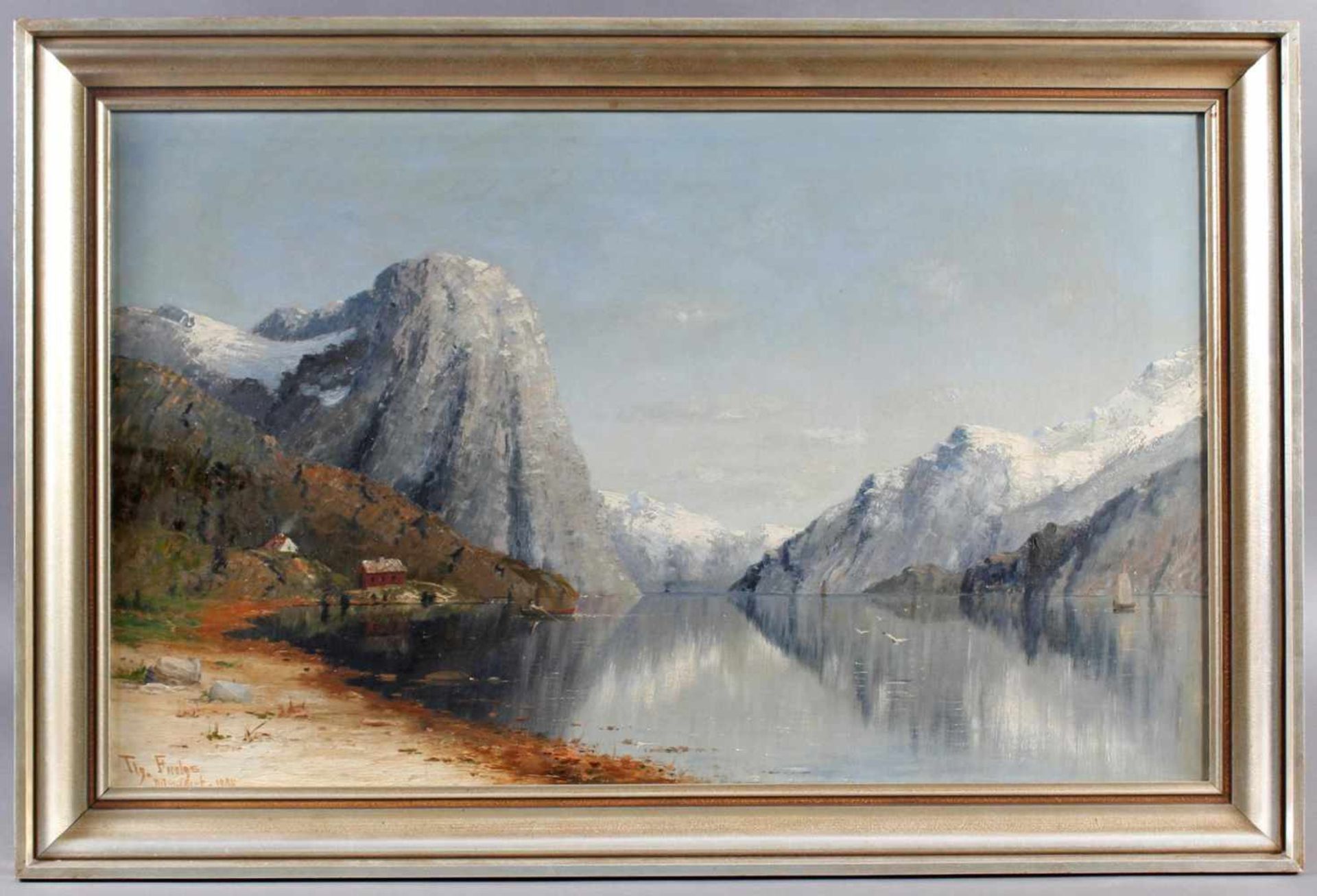 Therese Fuchs 1849 - 1898, Norwegischer FjordÖl auf Leinwand, unten links signiert und datiert,