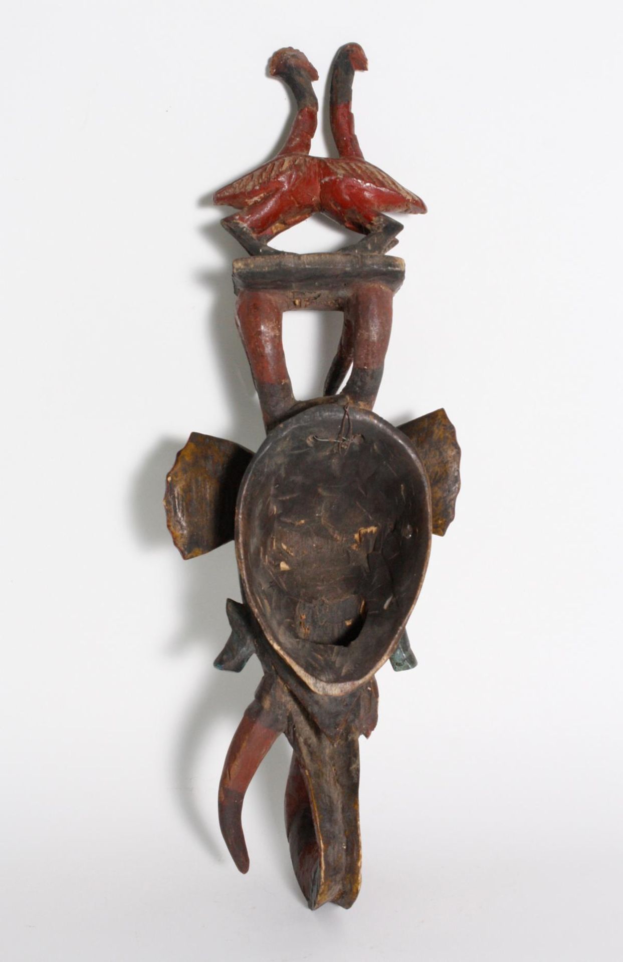 Maske, Baule, Elfenbeinküste, 1, Hälfte 20. Jh.Holz geschnitzt, in Form eines Elefanten Kopfes mit - Bild 3 aus 5
