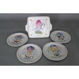 Villeroy & Boch Service-Teile, Dekor: Le BallonPorzellan, 4 Dessertteller, Motiven: New York,