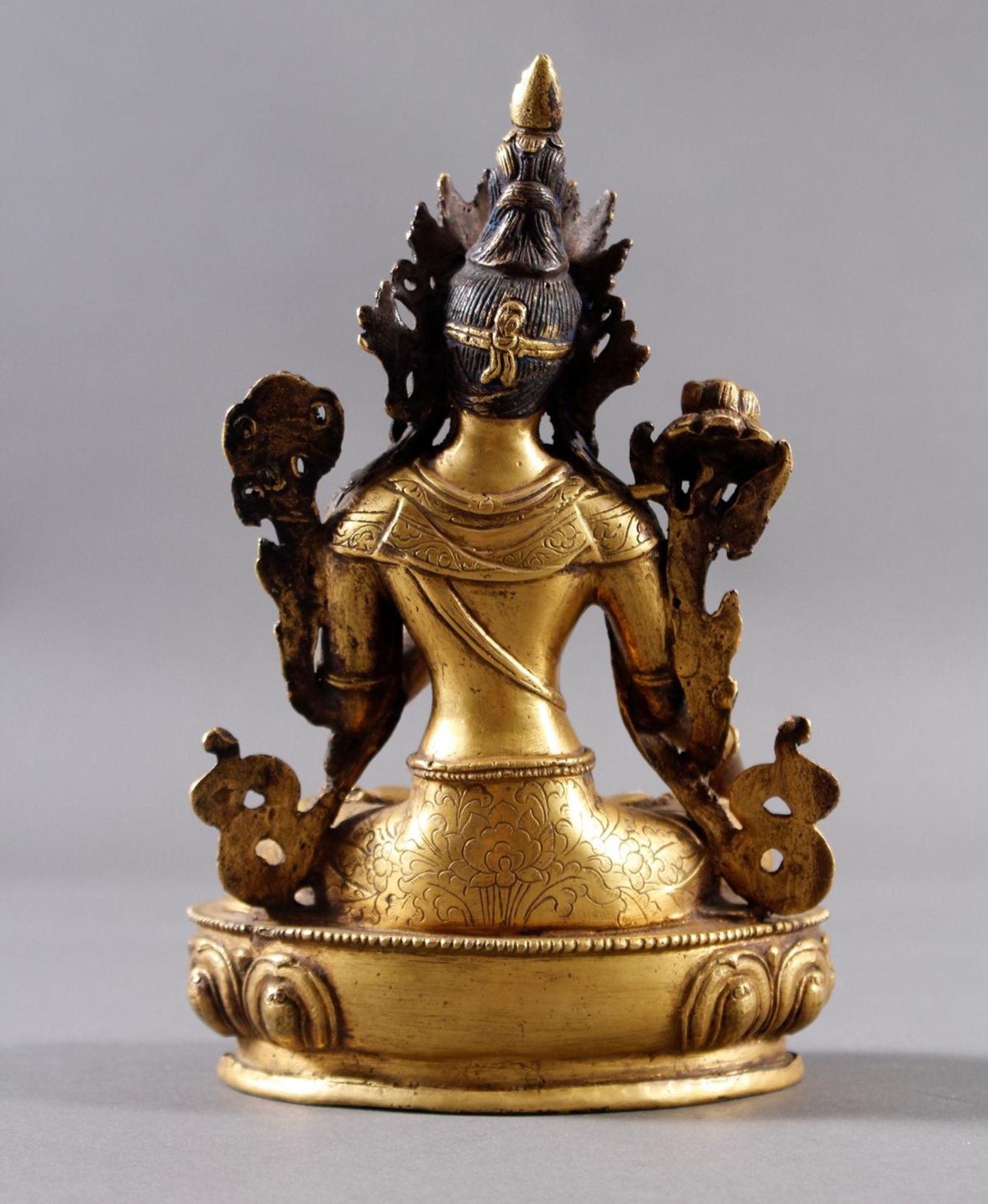 Bronze-Buddha, Tara (Bodhisattvi), Tibet 18./19. JahrhundertFein ziseliert dekoriert. - Bild 2 aus 5