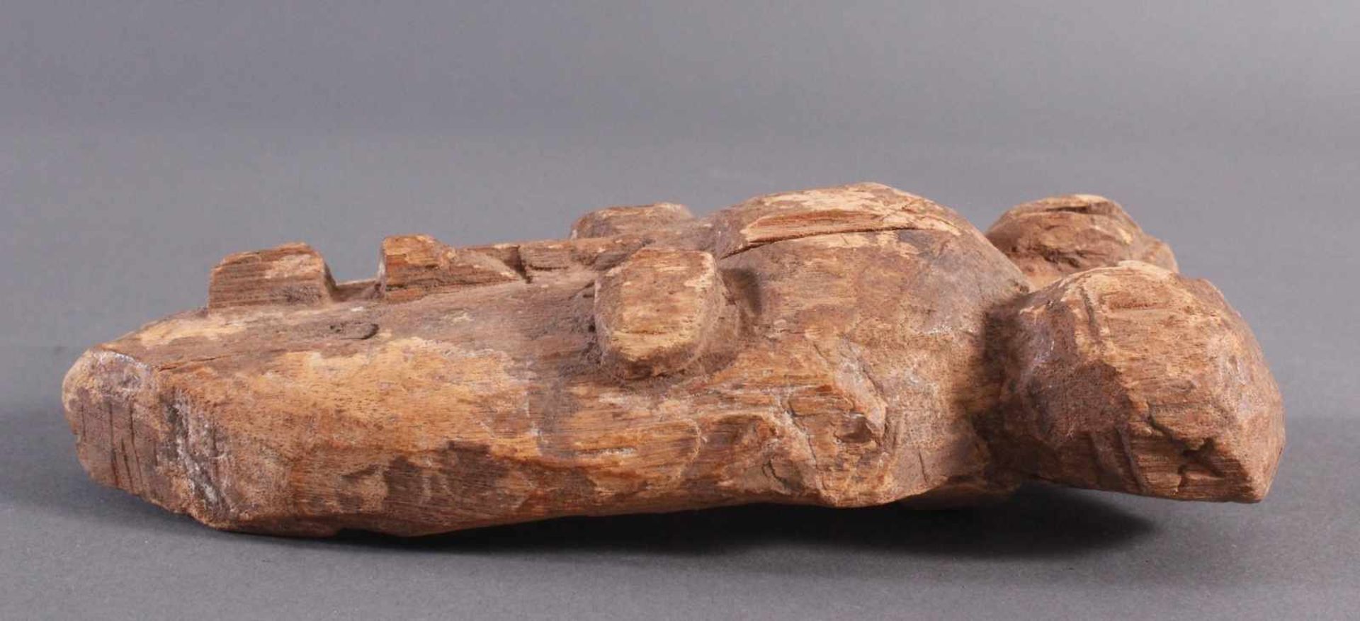 Antike Maske, Baule, Elfenbeinküste 1. Hälfte 20. Jh.Helles Holz, geschnitzt, Fehlstellen, ca. 6 x - Bild 3 aus 6