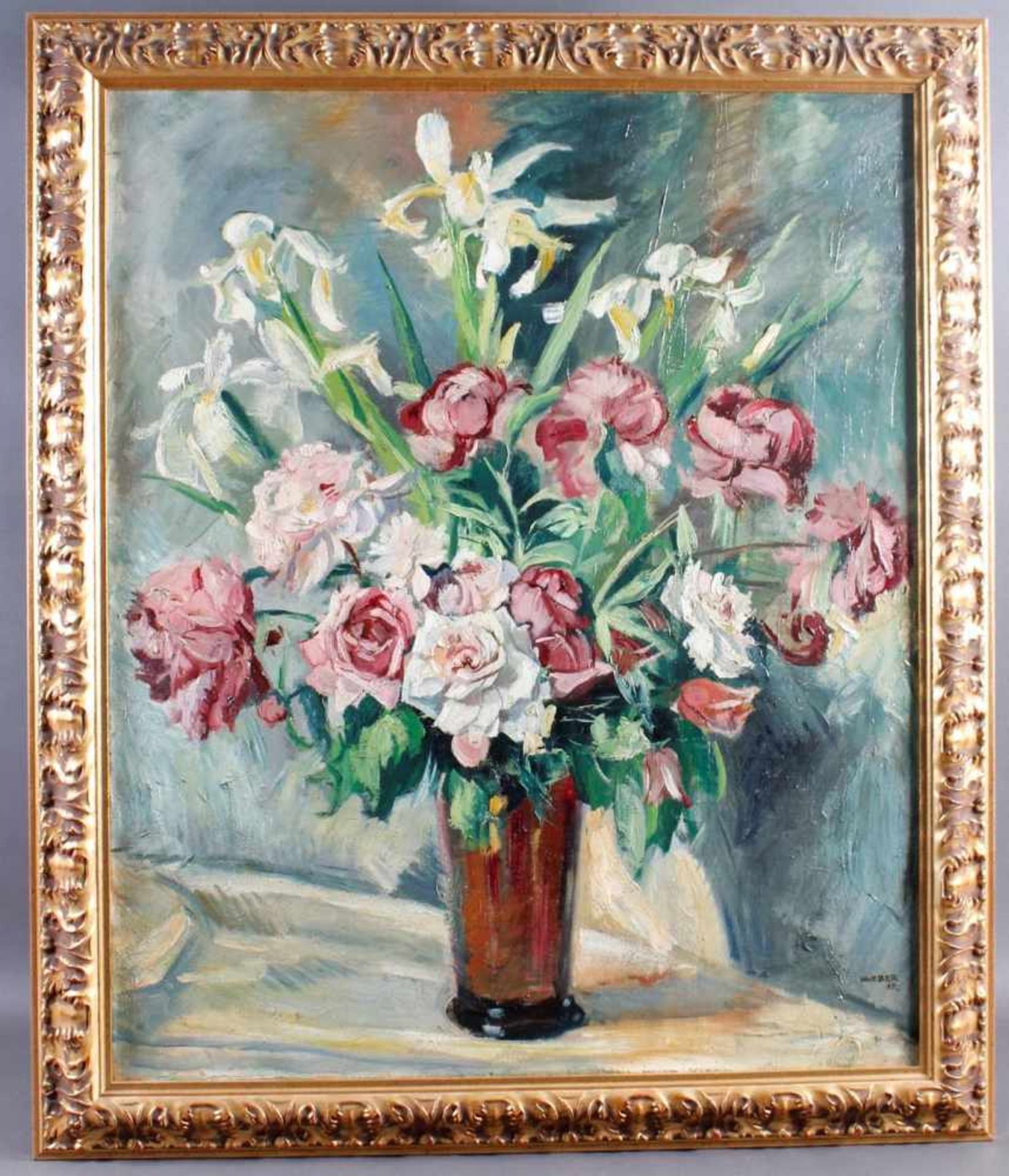 Wiliy Weber 1895 - 1959, BlumenstillebenÖl auf Leinwand, unten rechts signiert und datiert 35, ca.