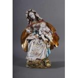 Keramik-Skulptur Madonna mit Kind, wohl Italien 2. Hälfte 20. JahrhundertRoter Scherben mit