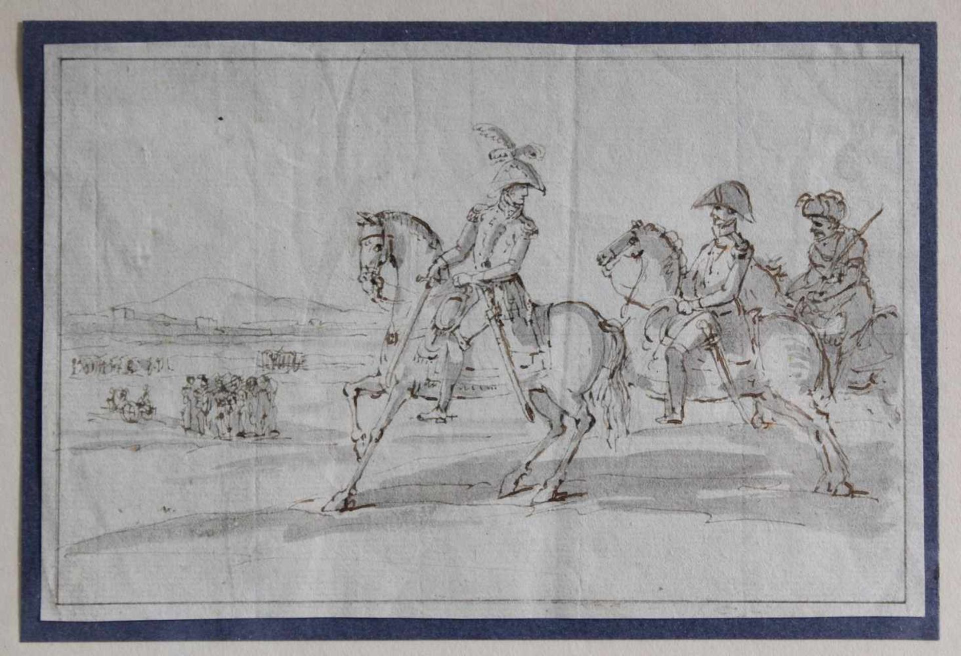 Federzeichnung des 19. Jahrhunderts. "Marschall Joachim Murat"Federzeichnung in schwarz, teils - Bild 2 aus 2