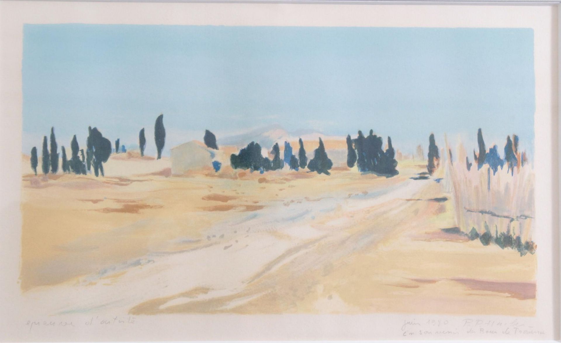 Pierre-Paul Hueber (1929-2006)Aquarell auf Faserkarton, "En Souvenir des Baux de Provence", unten - Bild 2 aus 4