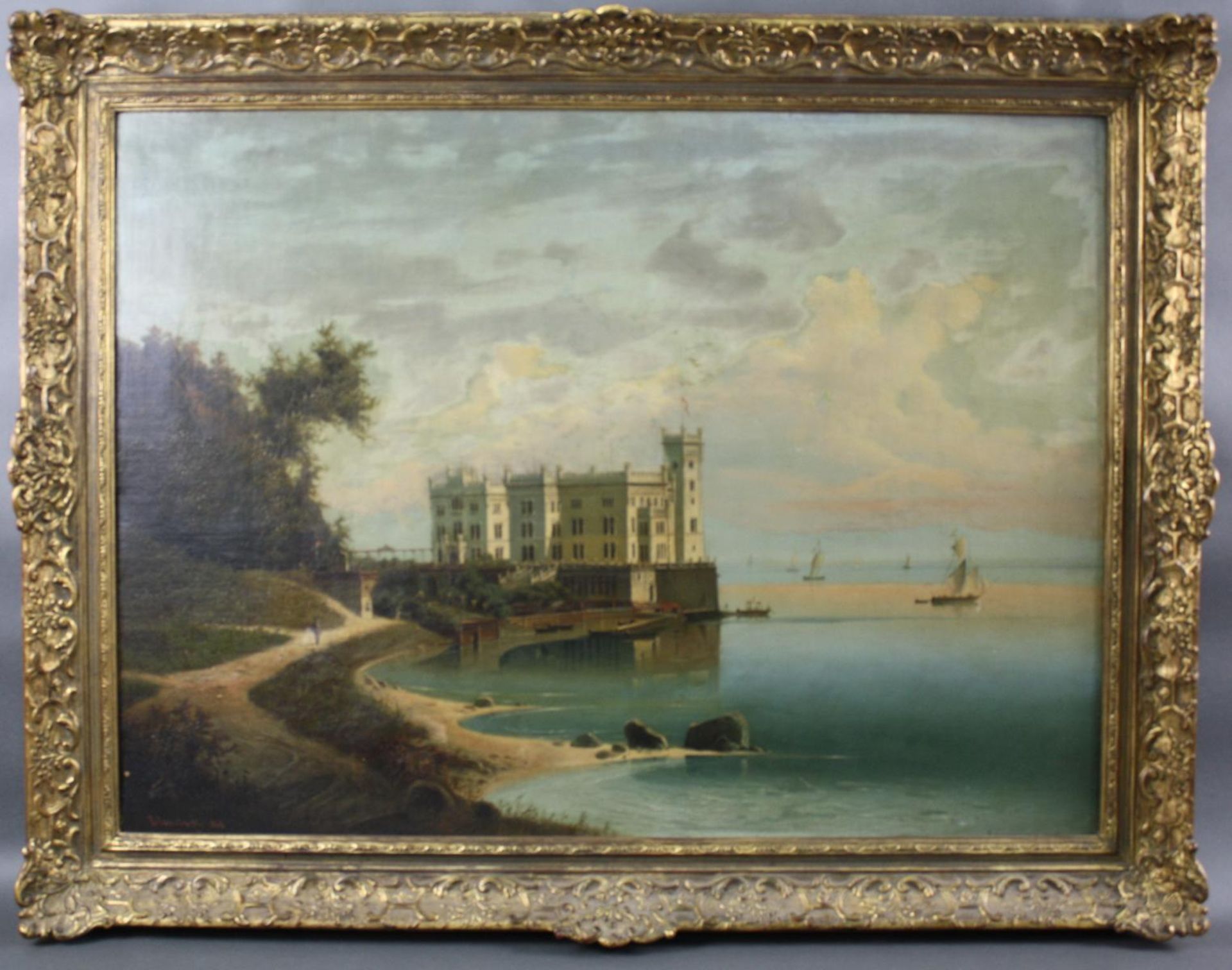 Friedrich bzw. Johann Wilhelm Jankowski (1825-1870). Schloß Miramare bei Triest