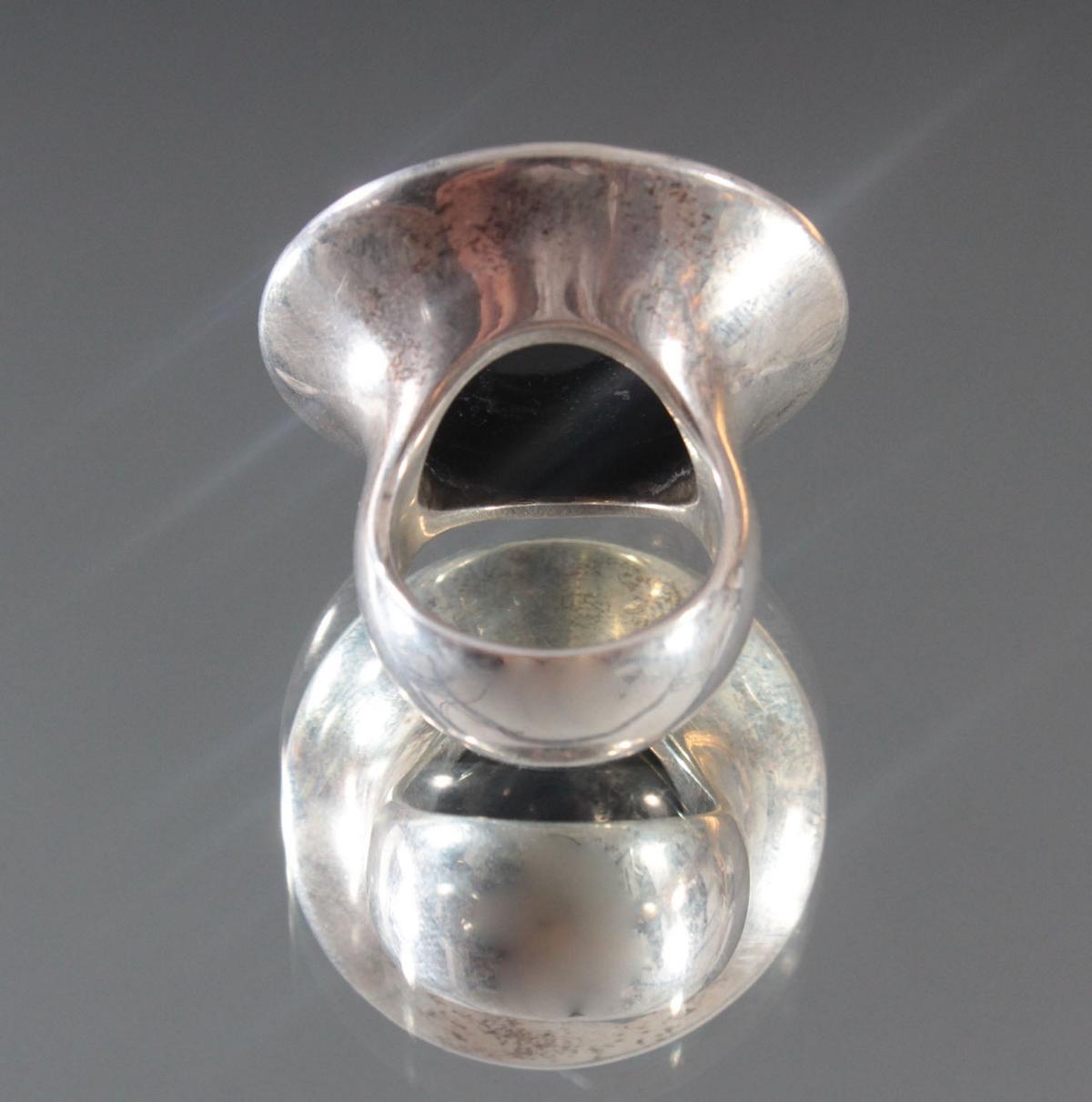 Sterlingsilber-Ring mit Onyx - Image 4 of 5