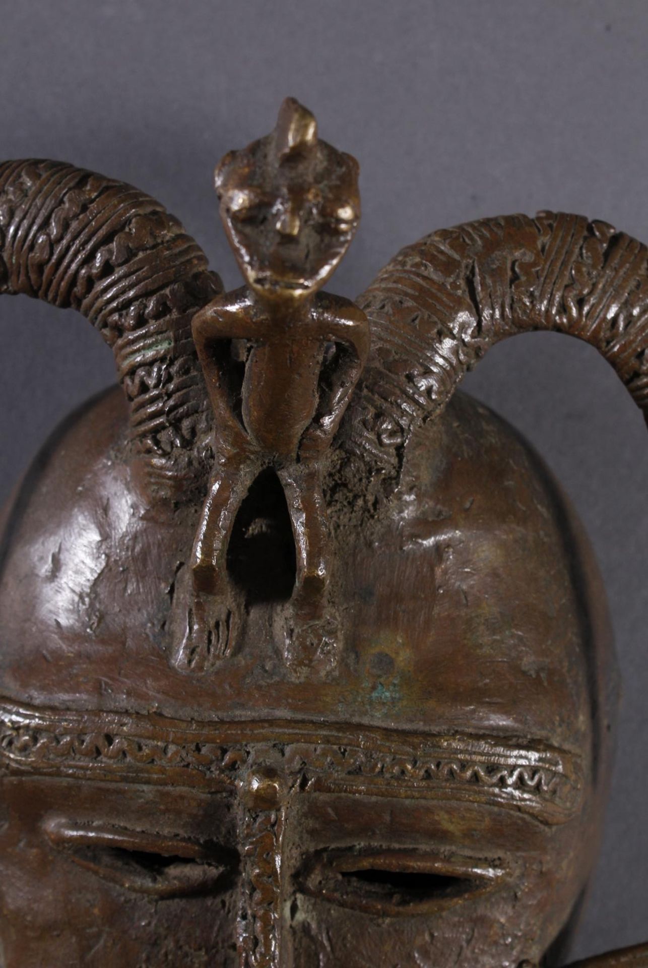 Bronzemaske Senufo / Elfenbeinküste - Image 5 of 5